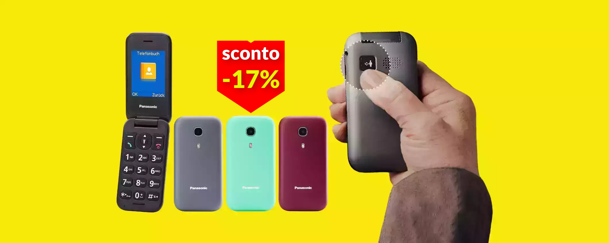Nuovo cellulare? Panasonic te lo svende a soli 49€ ed ha pure il tasto SOS Nuovo cellulare? Panasonic te lo svende a soli 49€ ed ha pure il tasto SOS