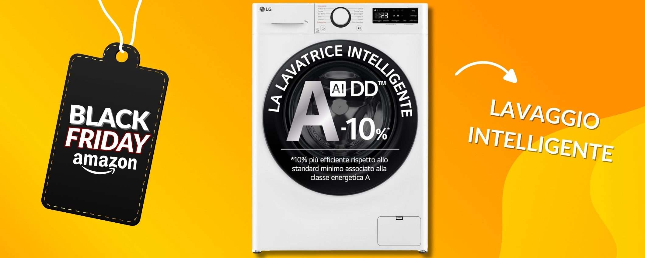 LG propone la lavatrice Intelligente da 9KG a prezzo shock: Black Friday LG propone la lavatrice Intelligente da 9KG a prezzo shock: Black Friday