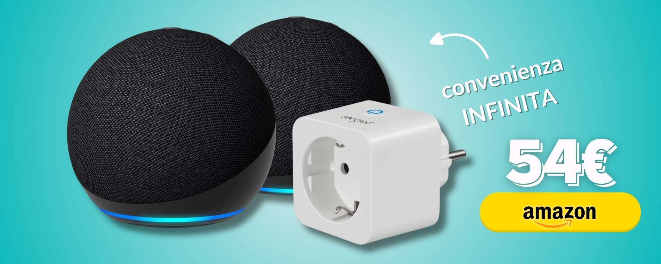 Echo Dot raddoppia: 2 dispositivi + presa smart al prezzo minimo Echo Dot raddoppia: 2 dispositivi + presa smart al prezzo minimo