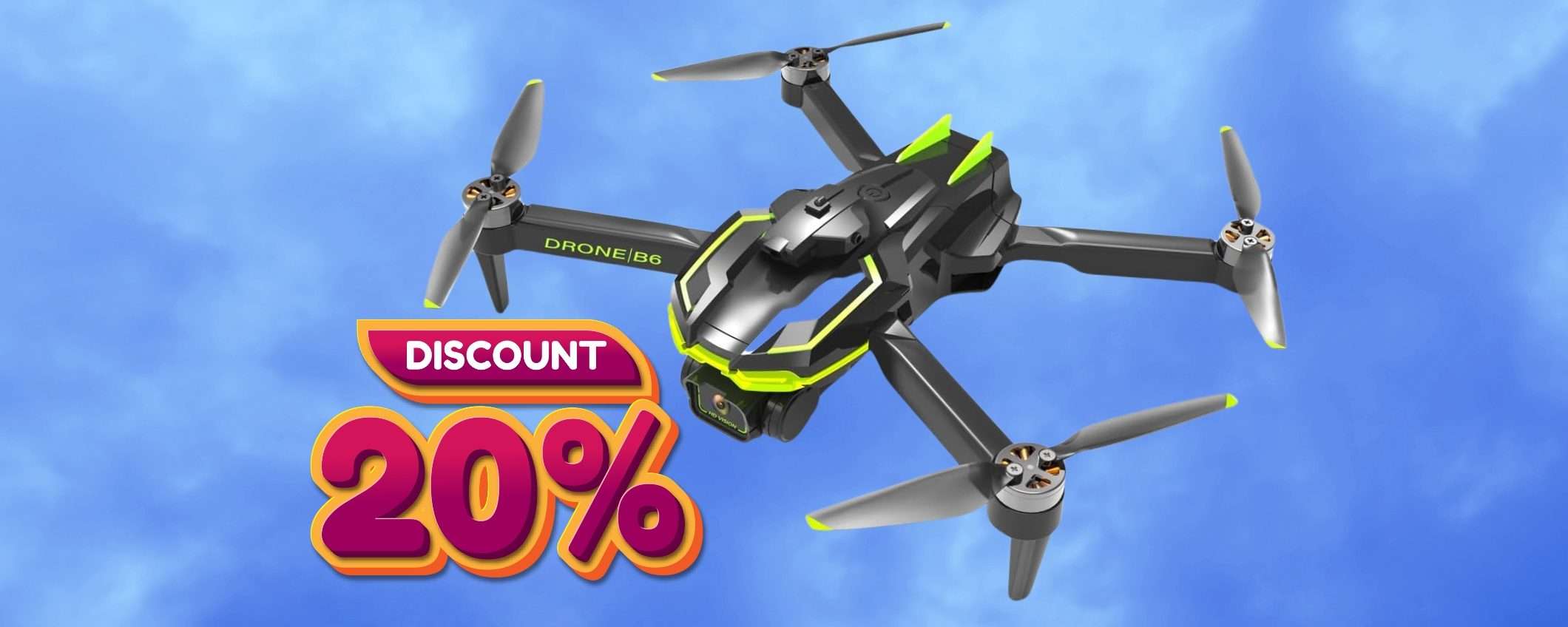 Drone con telecamera HD, 2 batterie e controller: il regalo perfetto (-20%) Drone con telecamera HD, 2 batterie e controller: il regalo perfetto (-20%)
