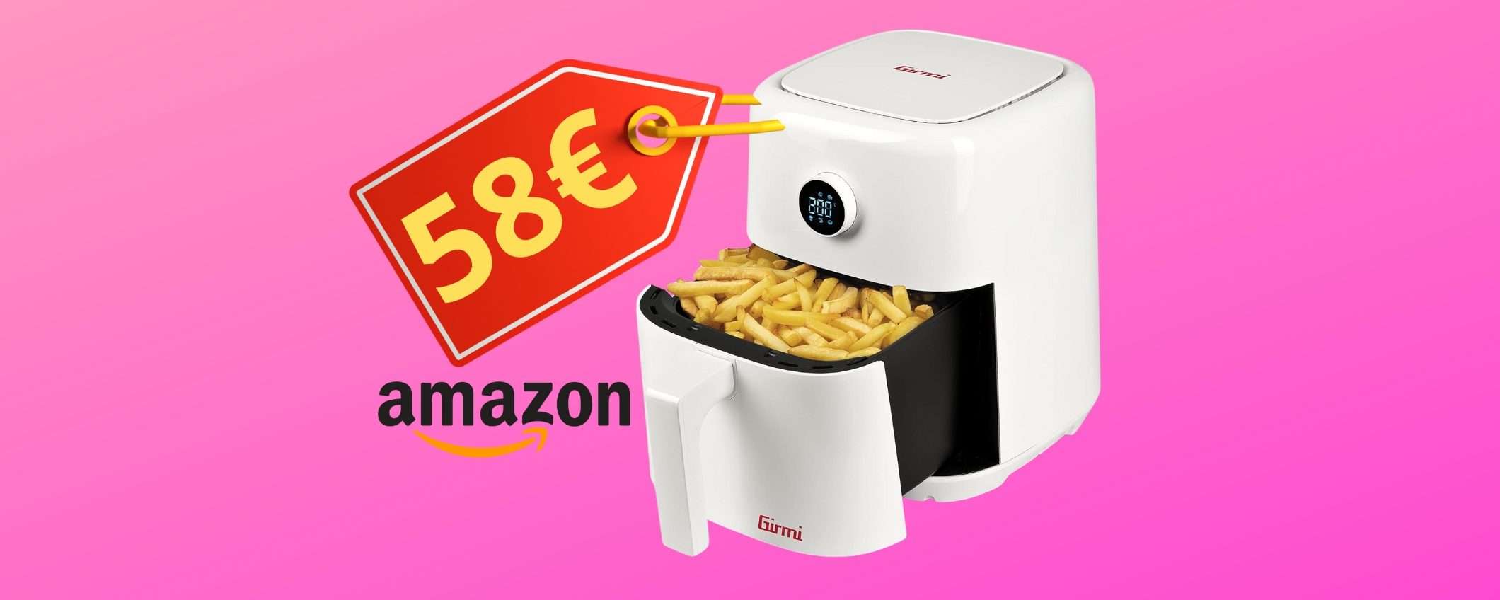Girmi FG86: friggitrice ad aria elegante e capiente, 5L e 6 programmi (58€) Girmi FG86: friggitrice ad aria elegante e capiente, 5L e 6 programmi (58€)
