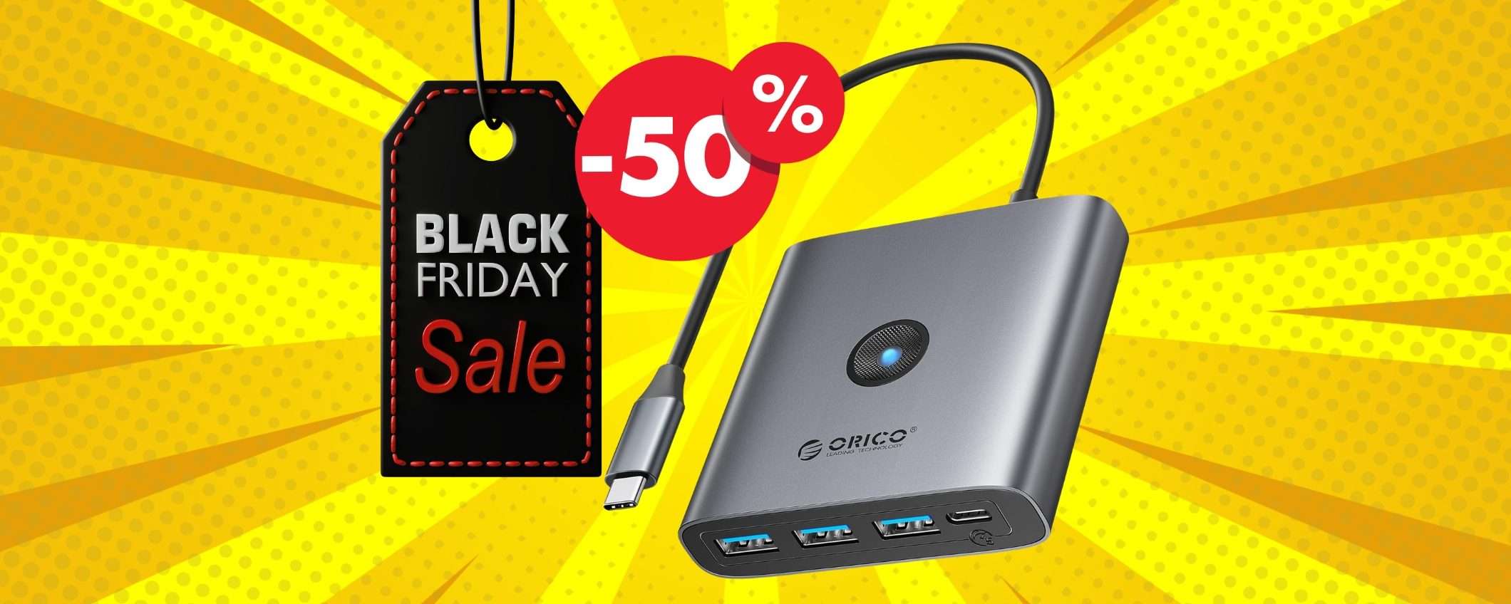 Hub USB 6 in 1 in sconto del 50% nella settimana del Black Friday Hub USB 6 in 1 in sconto del 50% nella settimana del Black Friday