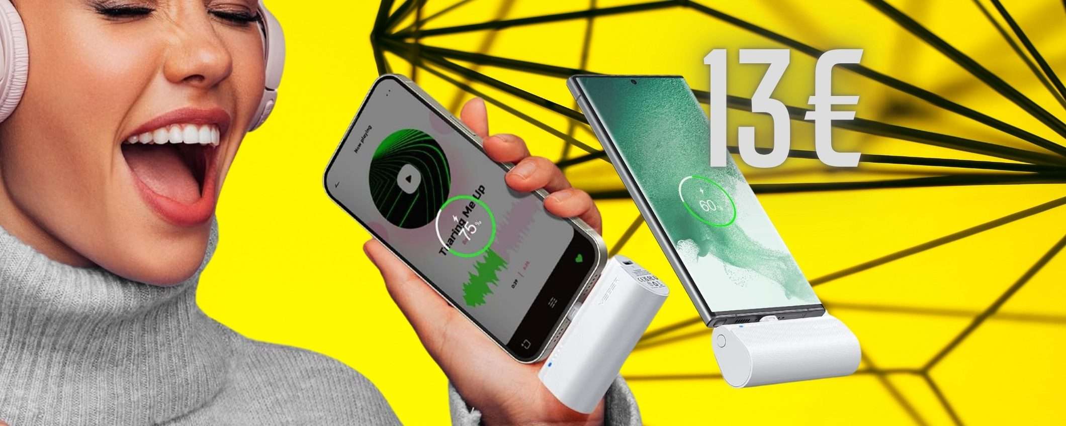 Mini Power Bank da 5000 mAh super compatto e comodissimo (13€) Mini Power Bank da 5000 mAh super compatto e comodissimo (13€)