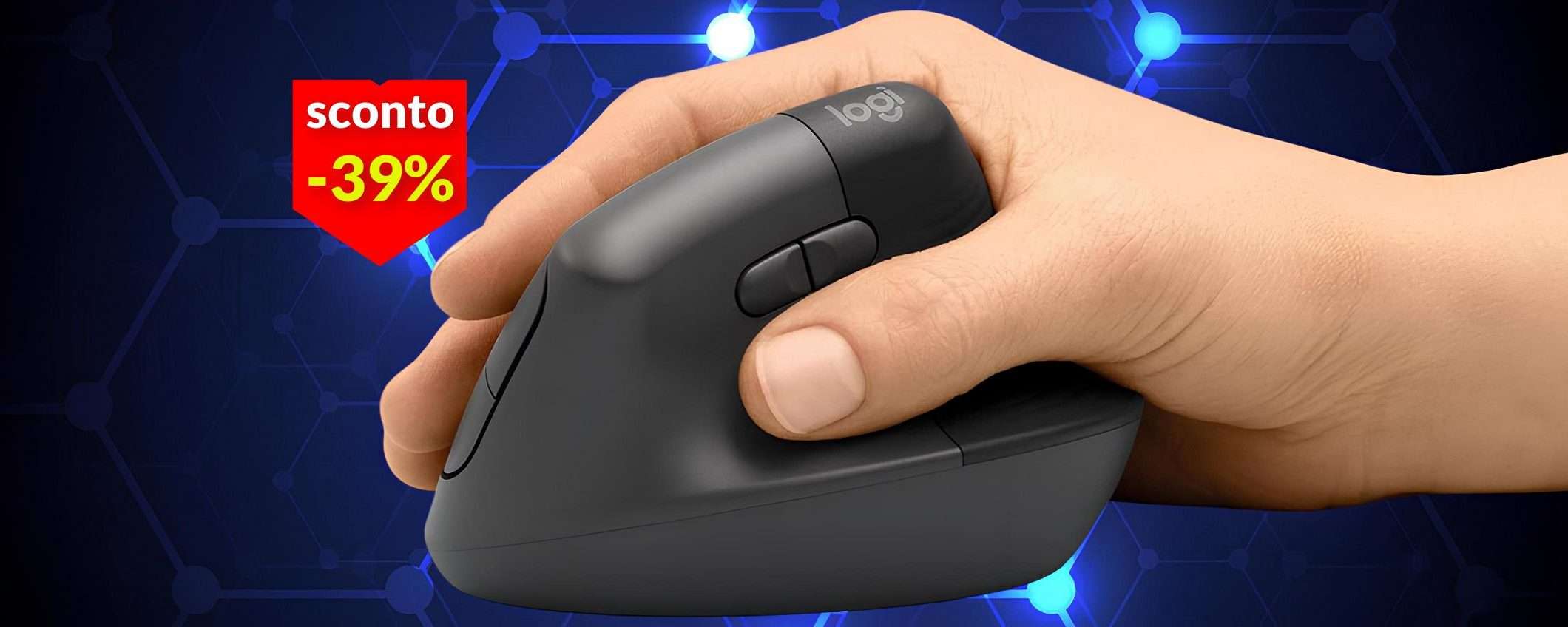 Mouse Bluetooth verticale a 49€: niente polso affaticato quando lavori al PC Mouse Bluetooth verticale a 49€: niente polso affaticato quando lavori al PC