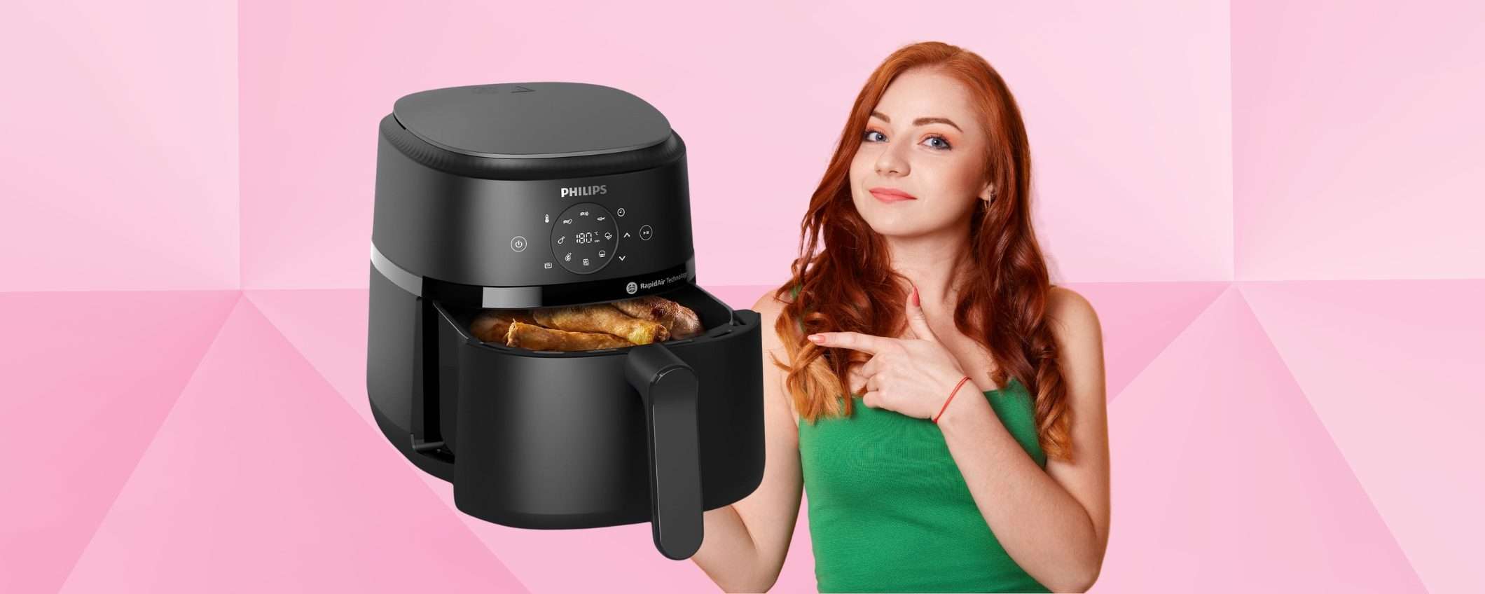PHILIPS Airfryer Serie 2000: friggitrice ad aria da 4,2L con 9 funzioni PHILIPS Airfryer Serie 2000: friggitrice ad aria da 4,2L con 9 funzioni