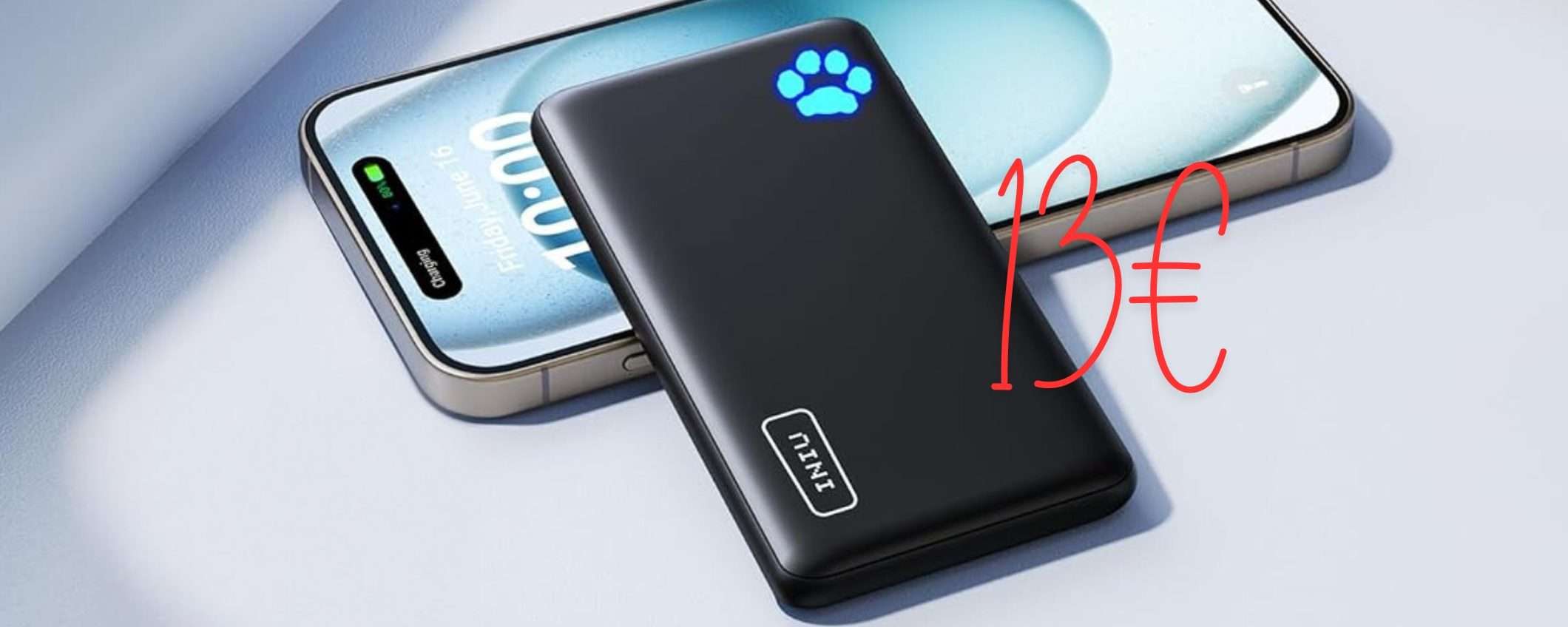 Power Bank INIU: costa pochissimo, solo 13€, ed è leggero e potente Power Bank INIU: costa pochissimo, solo 13€, ed è leggero e potente