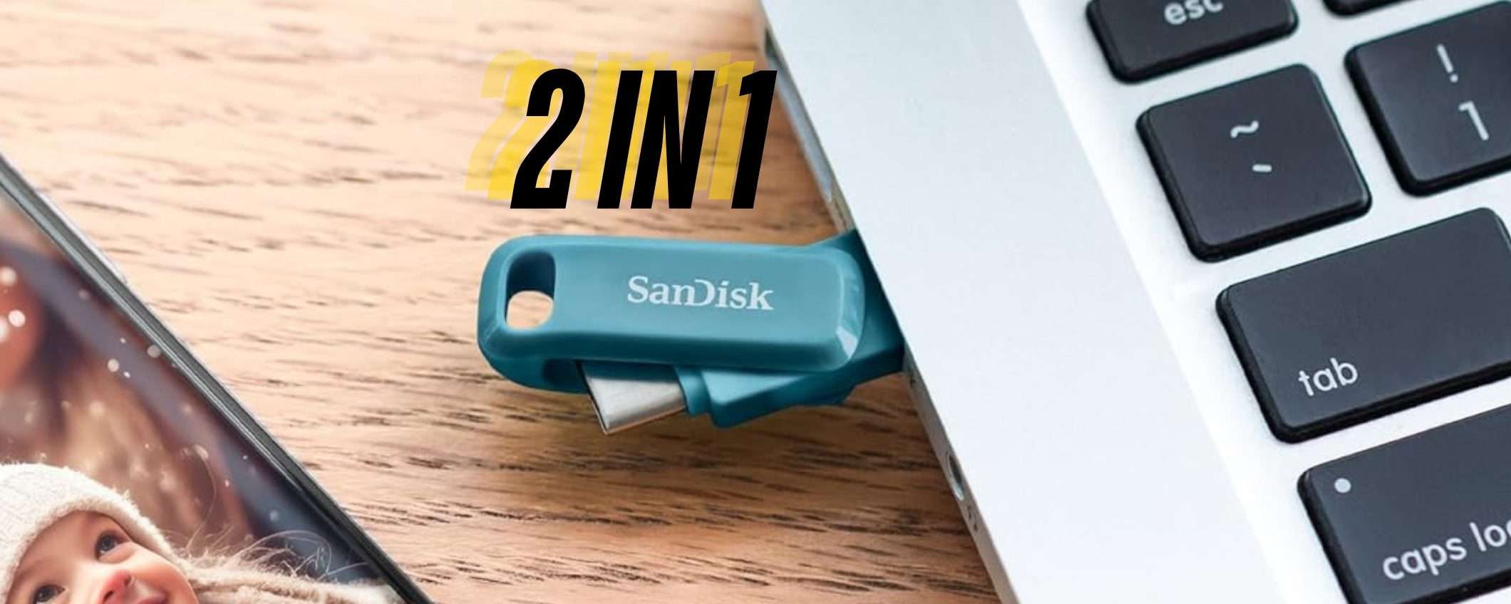 SanDisk: chiavetta USB reversibile da 256GB per PC e smartphone (26€) SanDisk: chiavetta USB reversibile da 256GB per PC e smartphone (26€)
