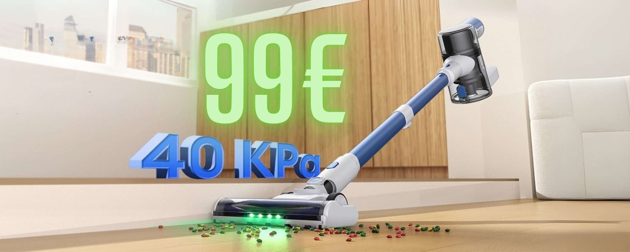 Scopa elettrica senza fili da 40Kpa con accessori a soli 99€, una follia Scopa elettrica senza fili da 40Kpa con accessori a soli 99€, una follia