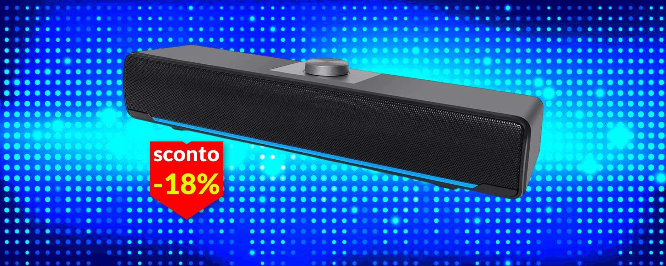 Soundbar Bluetooth per tv, pc e smartphone: solo 29€ col Black Friday Soundbar Bluetooth per tv, pc e smartphone: solo 29€ col Black Friday