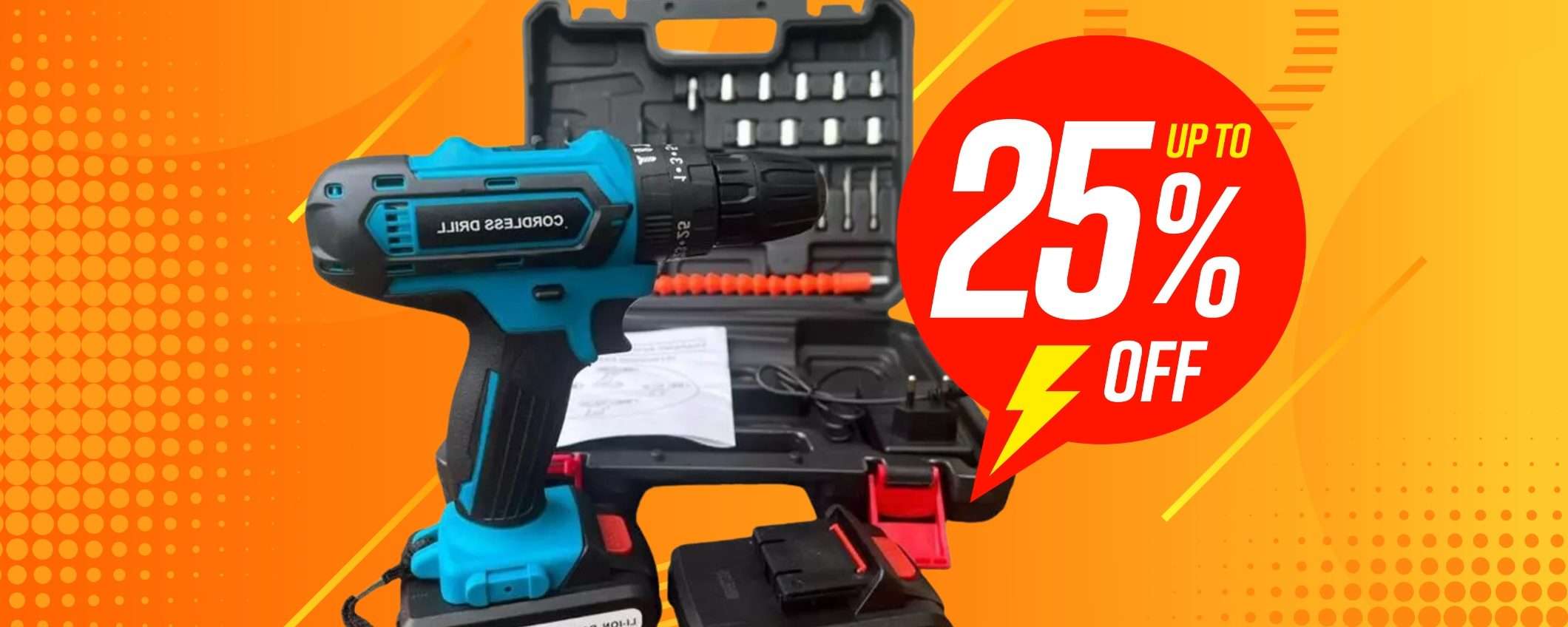 Super promo eBay per questo trapano avvitatore a batteria con percussione Super promo eBay per questo trapano avvitatore a batteria con percussione