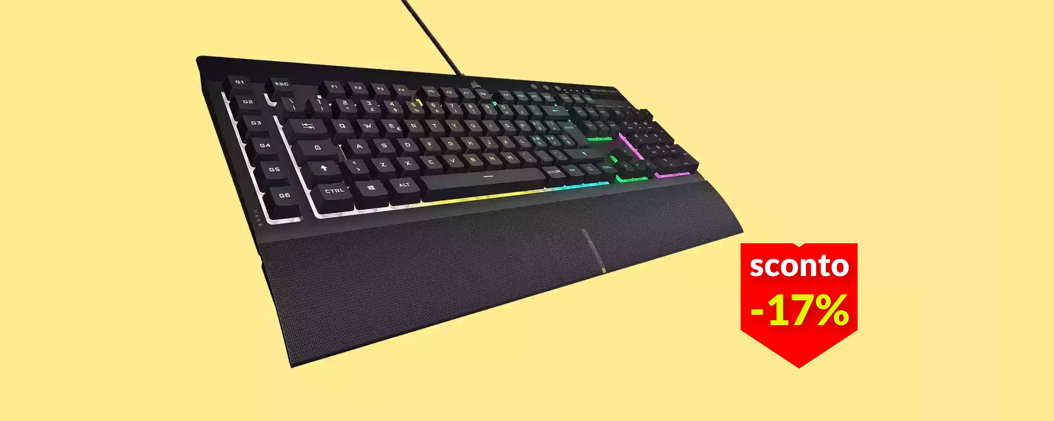 Tastiera Gaming Corsair a soli 49€ con il Black Friday: è anche impermeabile Tastiera Gaming Corsair a soli 49€ con il Black Friday: è anche impermeabile