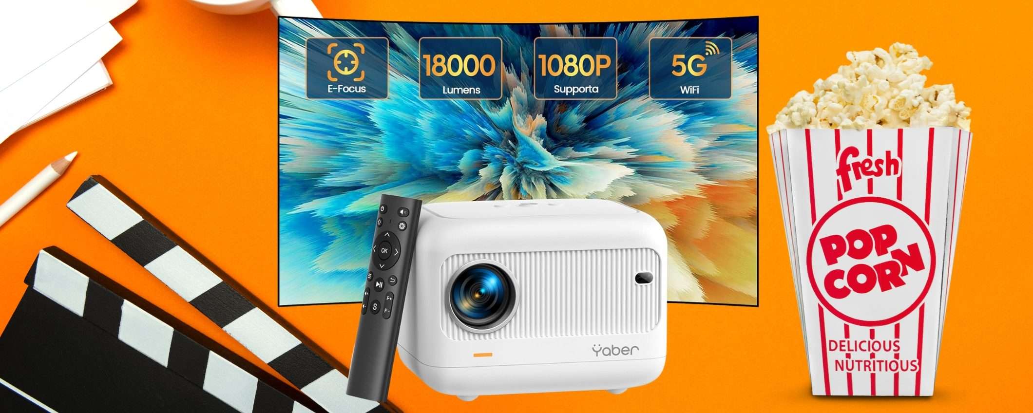 Trasforma il salotto in un home theatre con questo proiettore WiFi portatile Trasforma il salotto in un home theatre con questo proiettore WiFi portatile