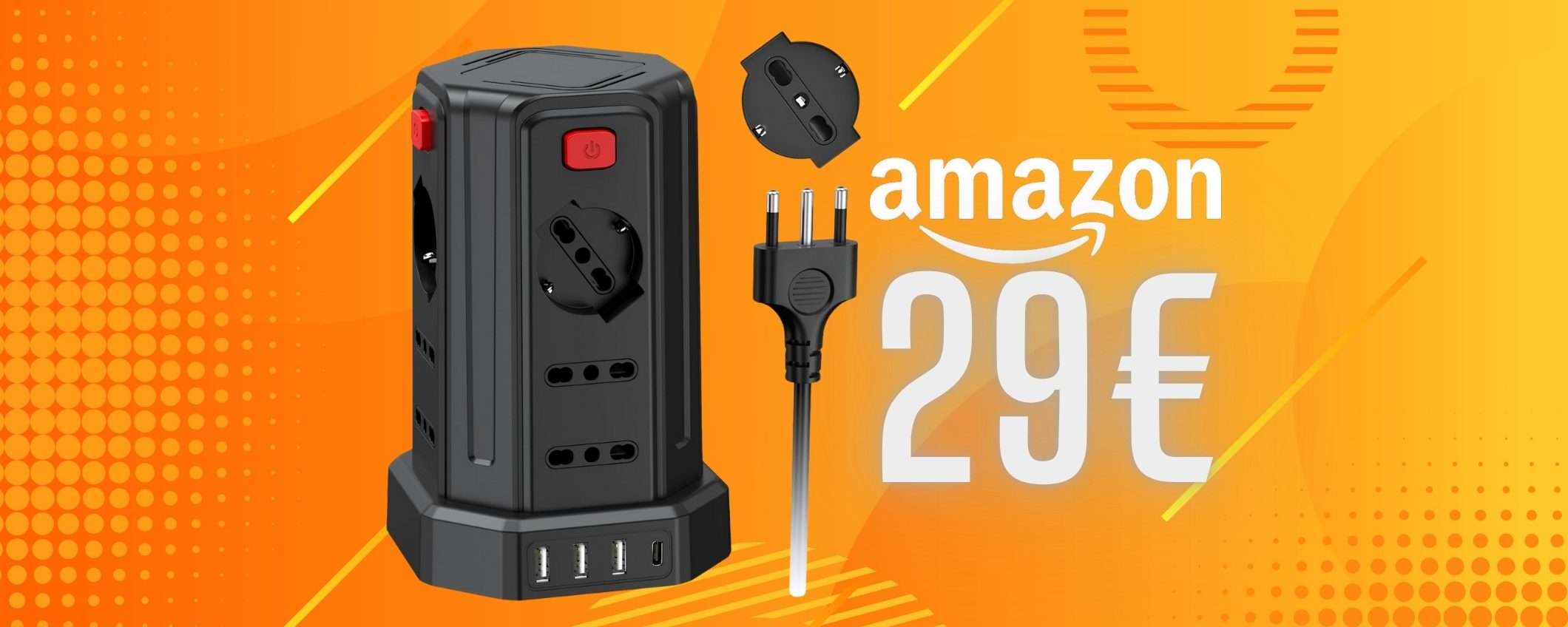 Tutto in ordine con la ciabatta multipla da 12 prese universali, 4 interruttori e 3 USB Tutto in ordine con la ciabatta multipla da 12 prese universali, 4 interruttori e 3 USB