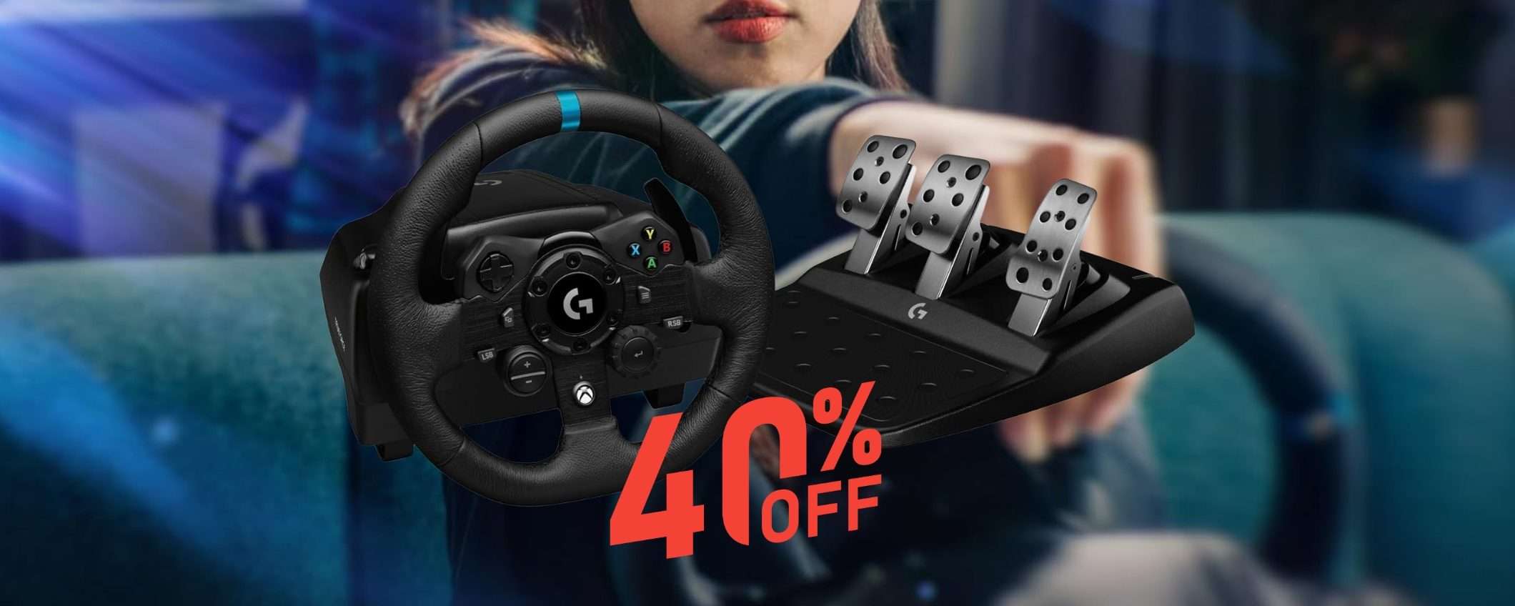 Volante e pedali Logitech G923 G per PC, PlayStation e Xbox al 40% in meno Volante e pedali Logitech G923 G per PC, PlayStation e Xbox al 40% in meno