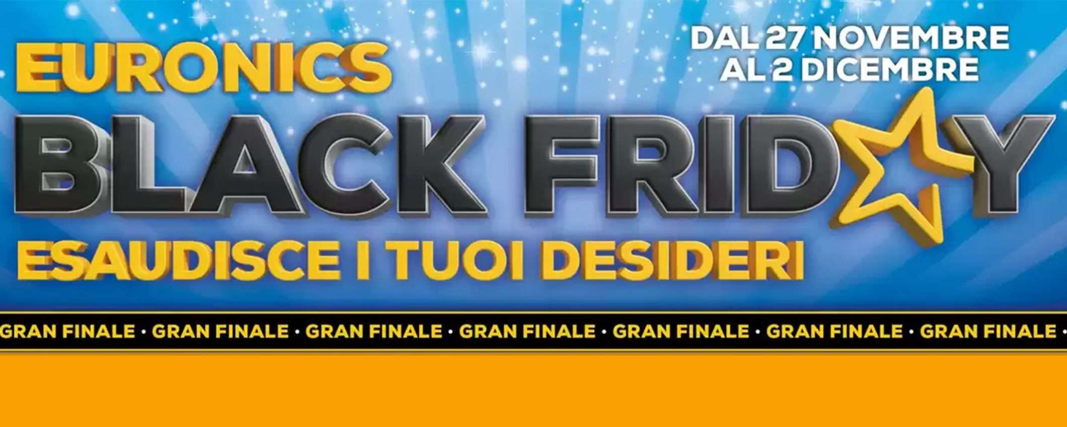 Volantino Euronics, gran finale del Black Friday tutto a tasso zero