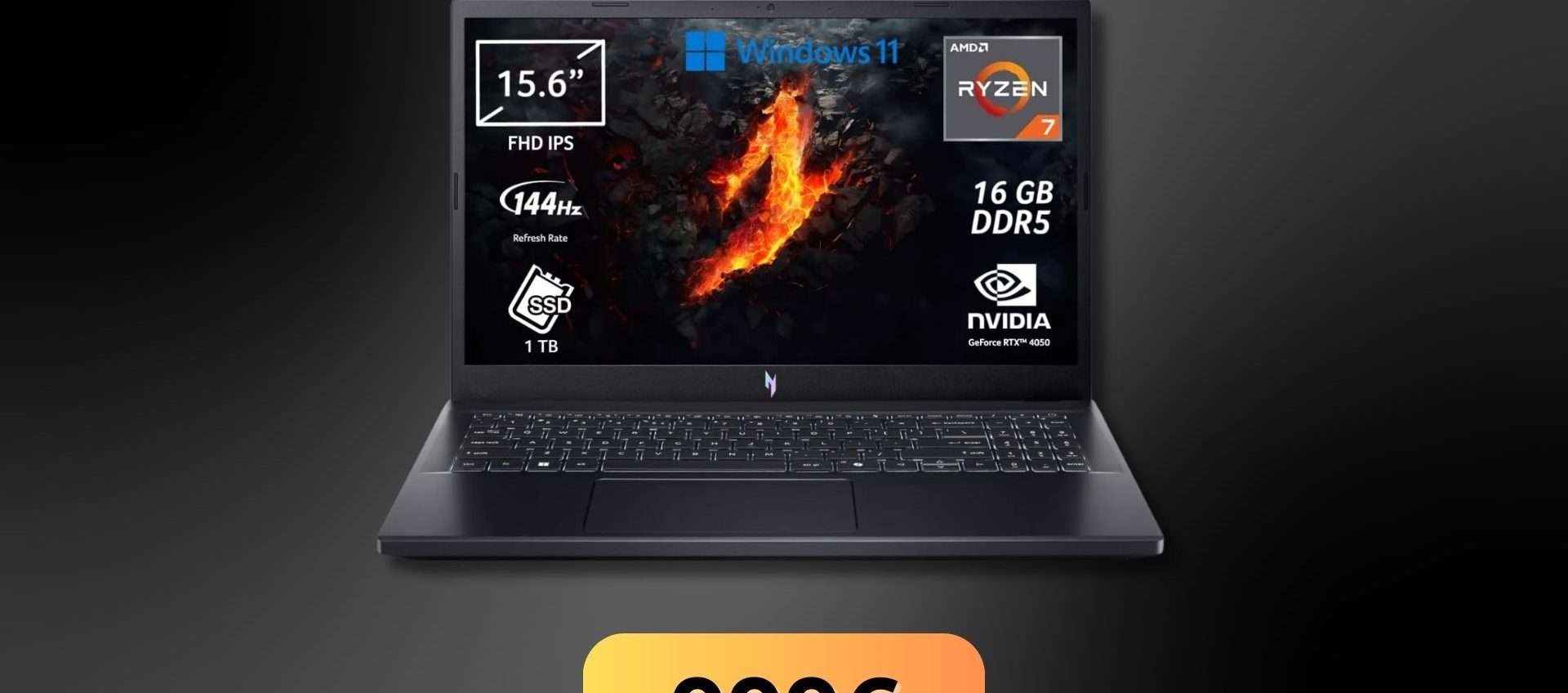 Acer Nitro V 15, oggi a meno di 1000€: Ryzen 7, RTX 4050 e SSD da 1TB Acer Nitro V 15, oggi a meno di 1000€: Ryzen 7, RTX 4050 e SSD da 1TB