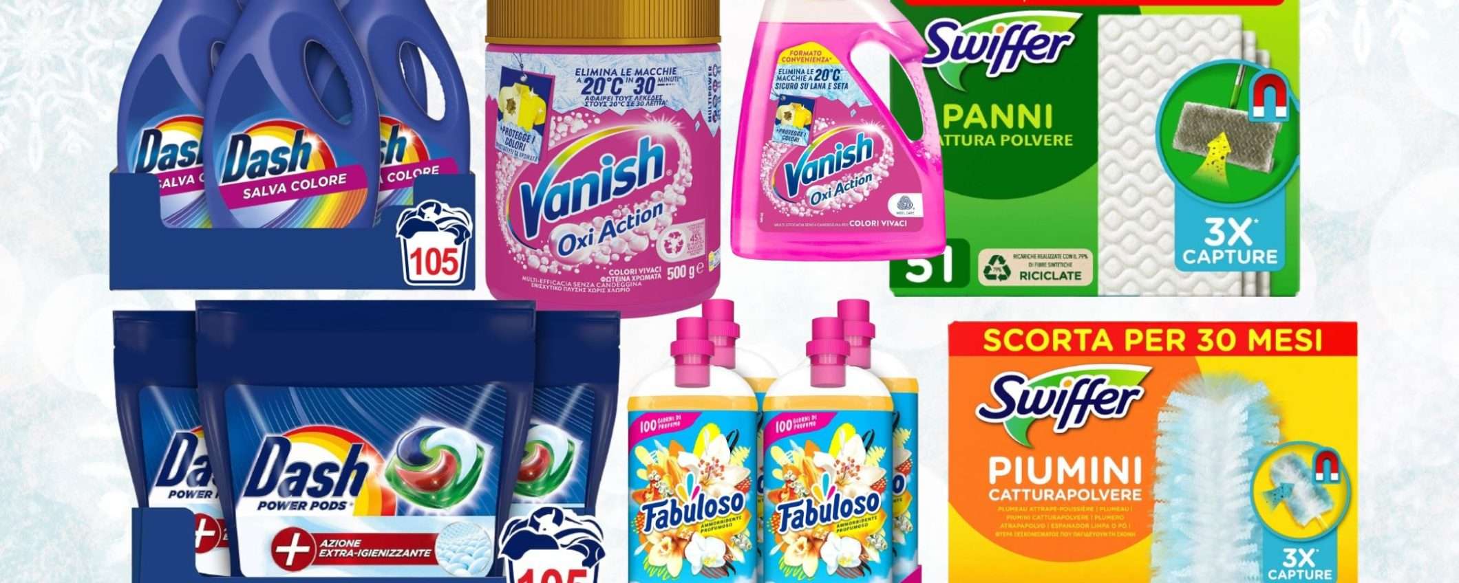 Swiffer, Vanish, Dash e altri: scorte in MEGA SCONTO su Amazon (da 3,99€) Swiffer, Vanish, Dash e altri: scorte in MEGA SCONTO su Amazon (da 3,99€)