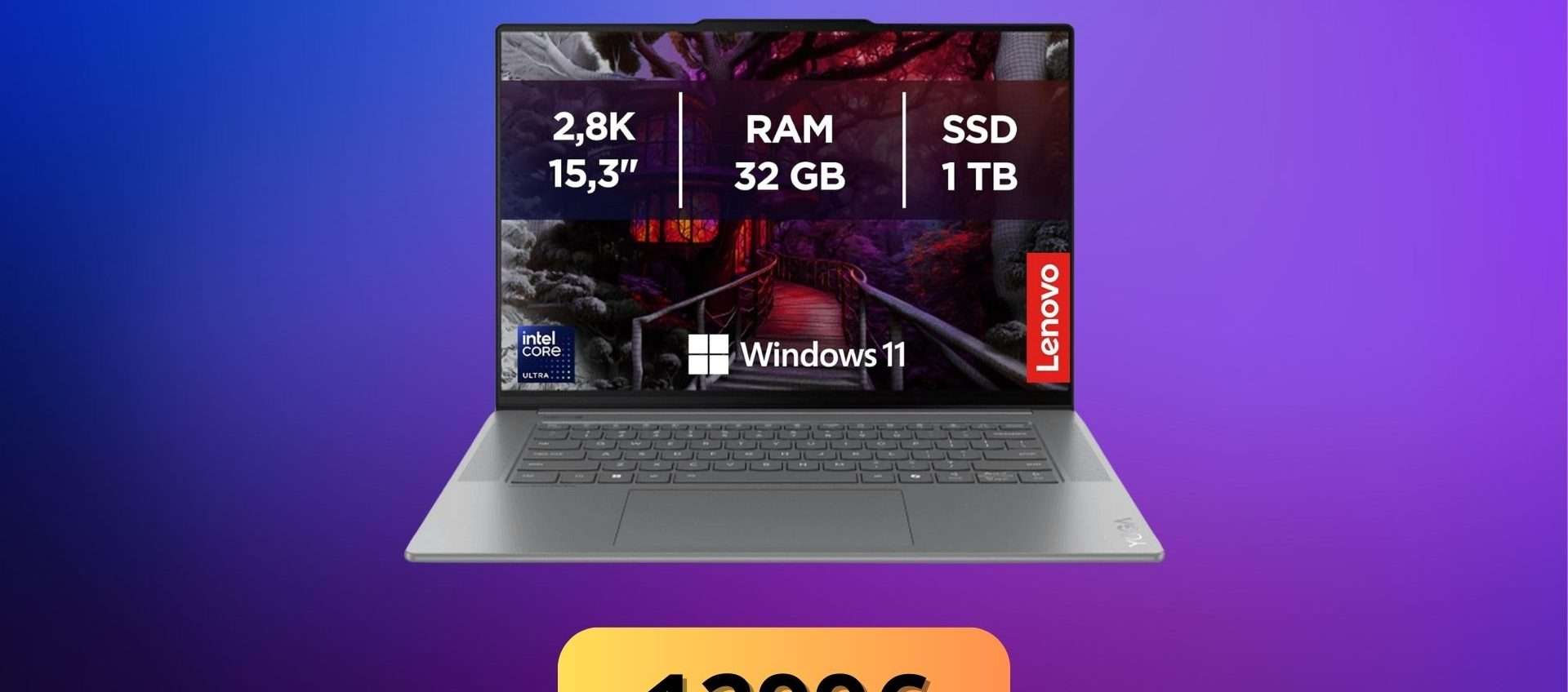 Lenovo Yoga Slim 7i Aura Edition in offerta: Intel Core Ultra 7, 32 GB RAM e SSD 1 TB Lenovo Yoga Slim 7i Aura Edition in offerta: Intel Core Ultra 7, 32 GB RAM e SSD 1 TB