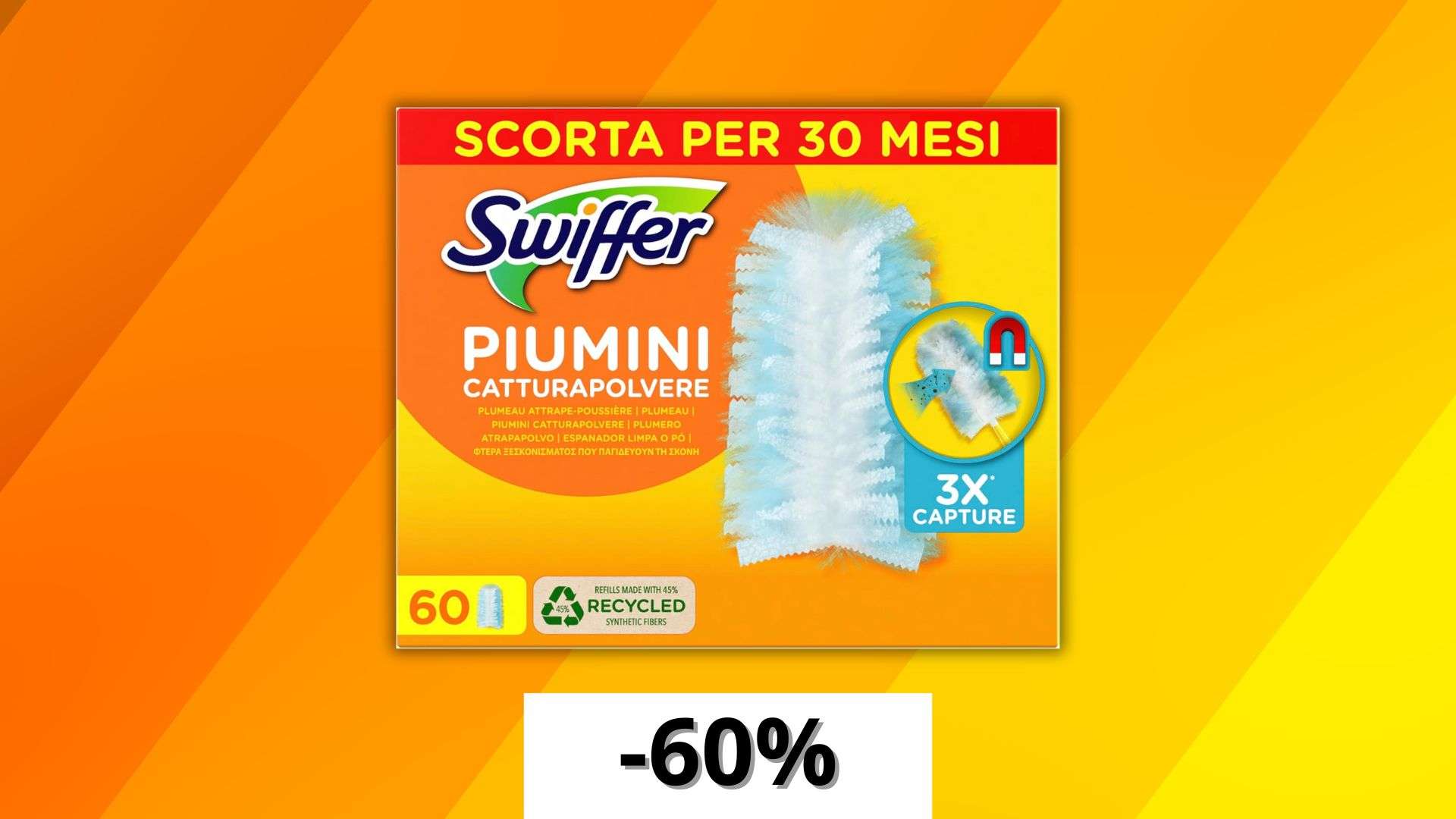 Swiffer Duster Ricambi per Piumino Cattura Polvere con Profumo Ambi Pur