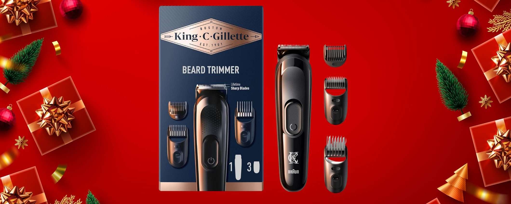 Regolabarba King Gillette: il kit in offerta (-30%) è il regalo di Natale per LUI perfetto Regolabarba King Gillette: il kit in offerta (-30%) è il regalo di Natale per LUI perfetto