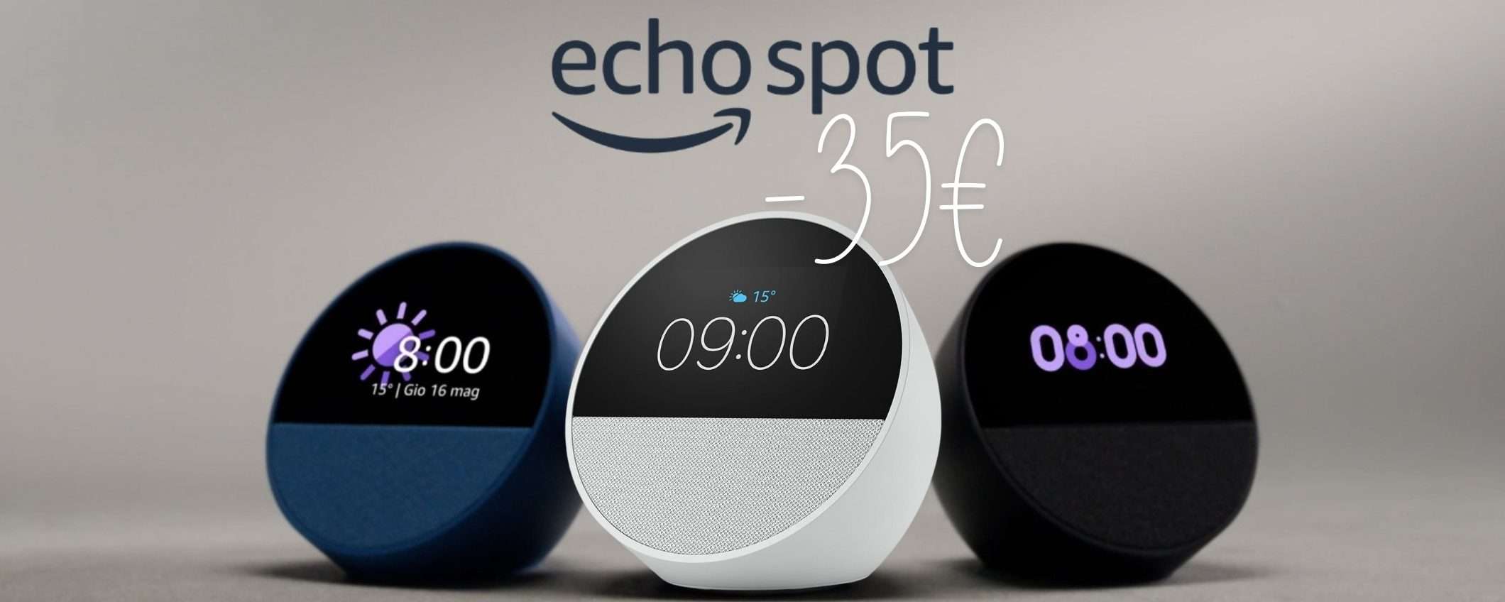 Amazon Echo Spot (modello 2024) in offerta a tempo scontato di 35€ Amazon Echo Spot (modello 2024) in offerta a tempo scontato di 35€