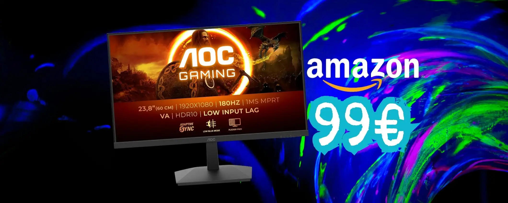 AOC Gaming: monitor FHD da 24 pollici e 180Hz a soli 99€ AOC Gaming: monitor FHD da 24 pollici e 180Hz a soli 99€