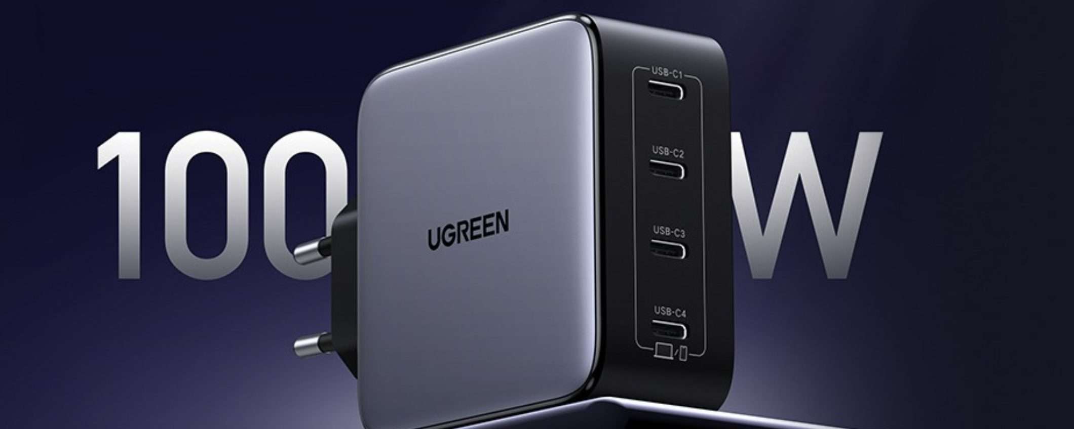 Caricatore USB da 100W con 4 porte che ricarica anche un laptop (39€) Caricatore USB da 100W con 4 porte che ricarica anche un laptop (39€)