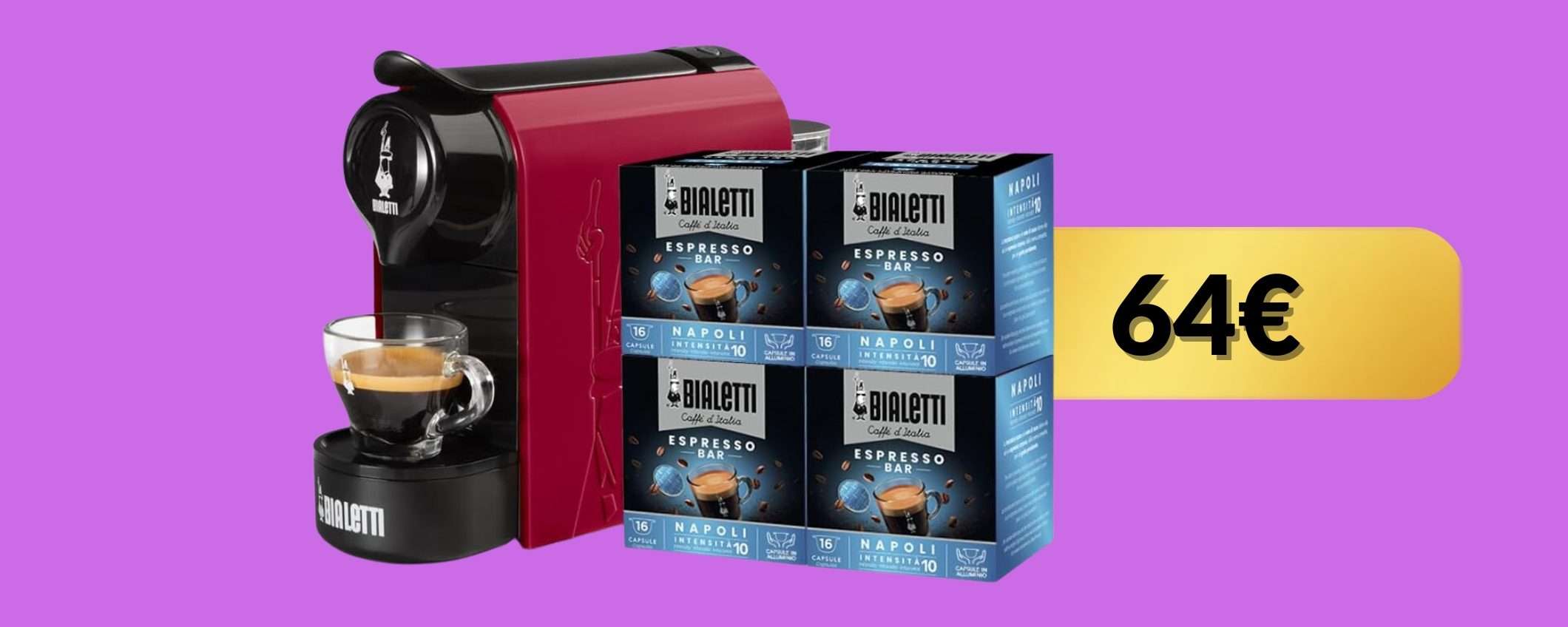 Bialetti Gioia + 64 capsule in regalo: prezzo da Natale su Amazon Bialetti Gioia + 64 capsule in regalo: prezzo da Natale su Amazon