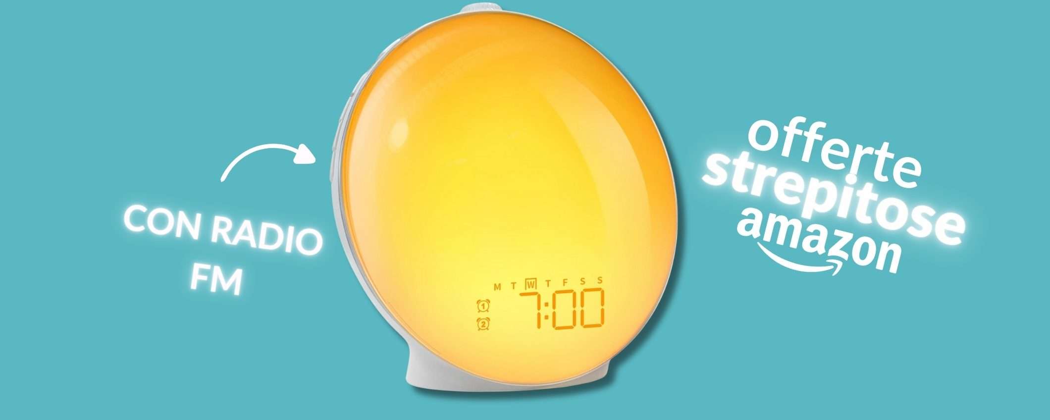 Un sole da comodino: sveglia digitale originalissima in offerta lampo Un sole da comodino: sveglia digitale originalissima in offerta lampo