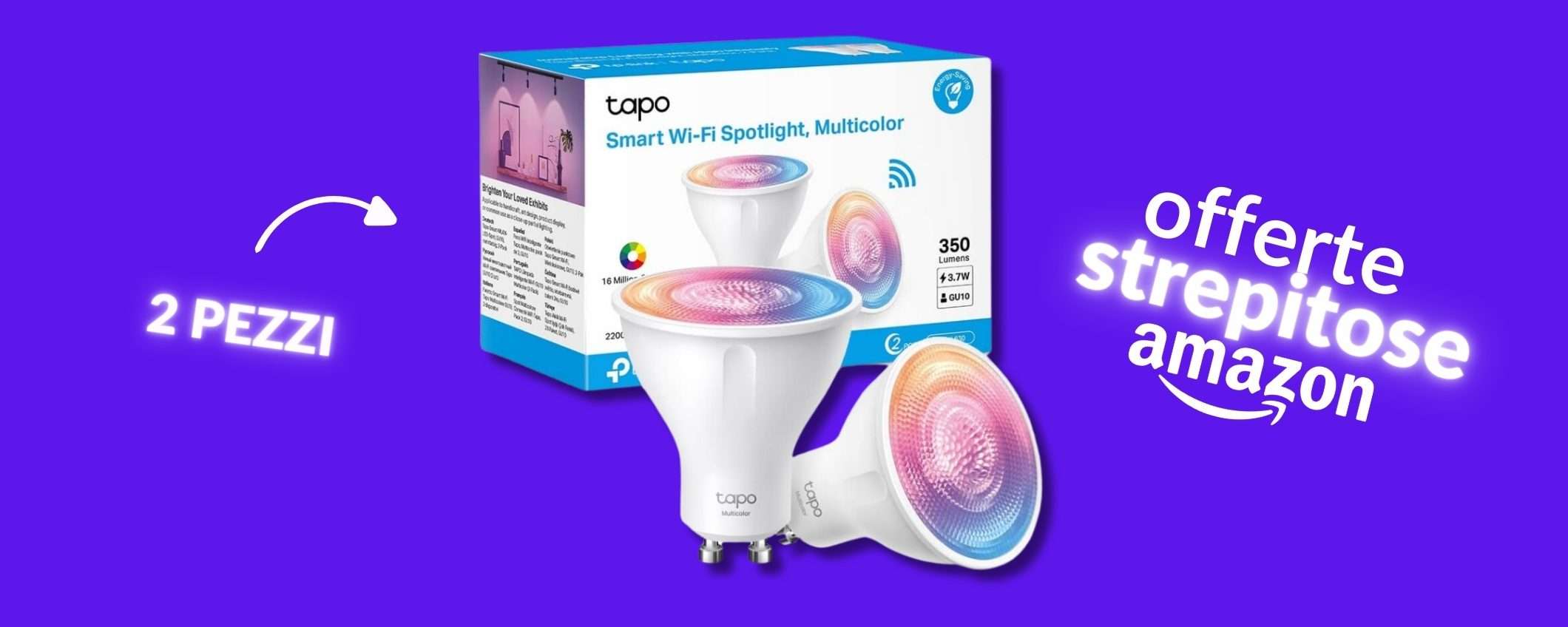 Tapo L630, lampadine Smart LED GU10 per casa colorata e connessa (16€) Tapo L630, lampadine Smart LED GU10 per casa colorata e connessa (16€)