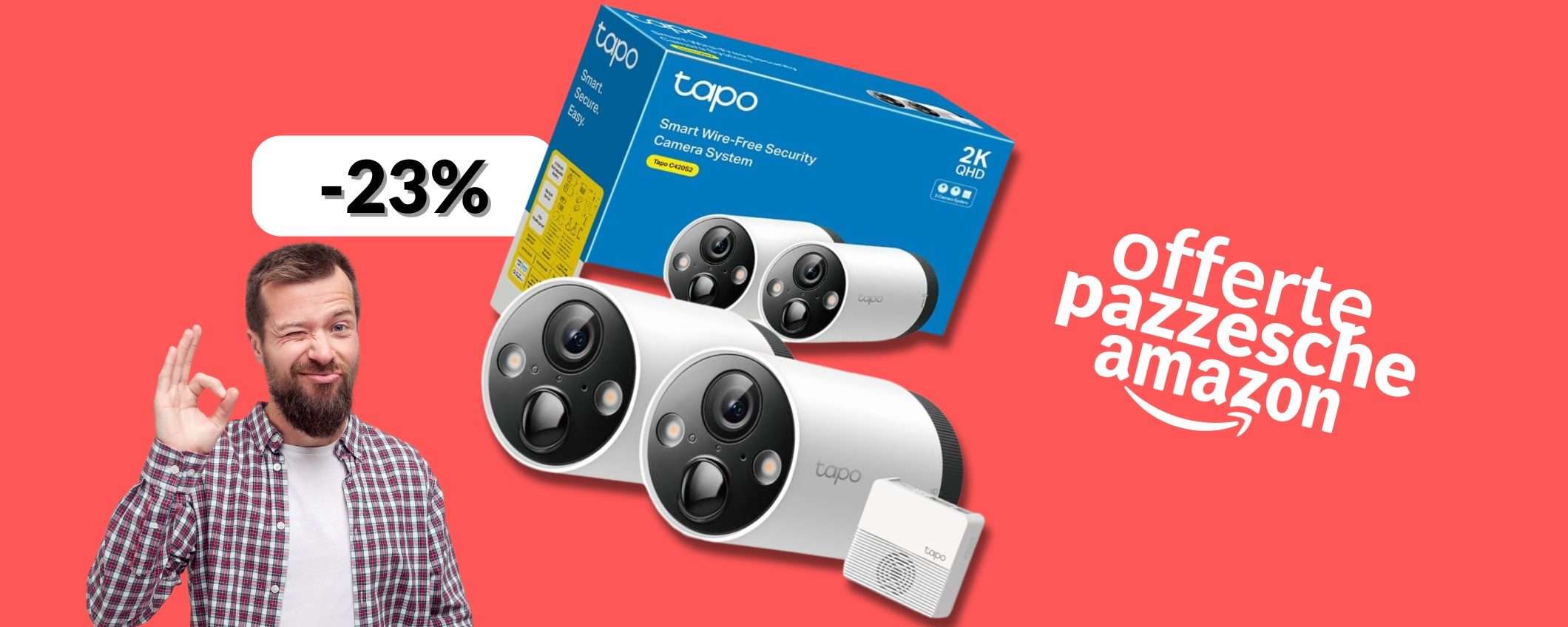 Telecamere QHD da esterno senza fili: sistema definitivo 4in1 (-23%) Telecamere QHD da esterno senza fili: sistema definitivo 4in1 (-23%)