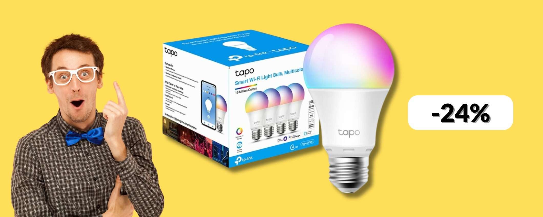 Lampadina LED smart: con lei crei 16 mila colori in casa (app, Alexa e Google) Lampadina LED smart: con lei crei 16 mila colori in casa (app, Alexa e Google)