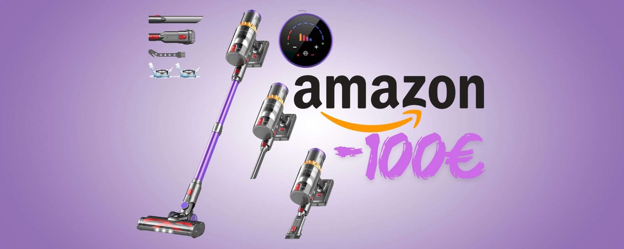 Doppio sconto su Amazon per questa potente scopa elettrica da 45Kpa Doppio sconto su Amazon per questa potente scopa elettrica da 45Kpa
