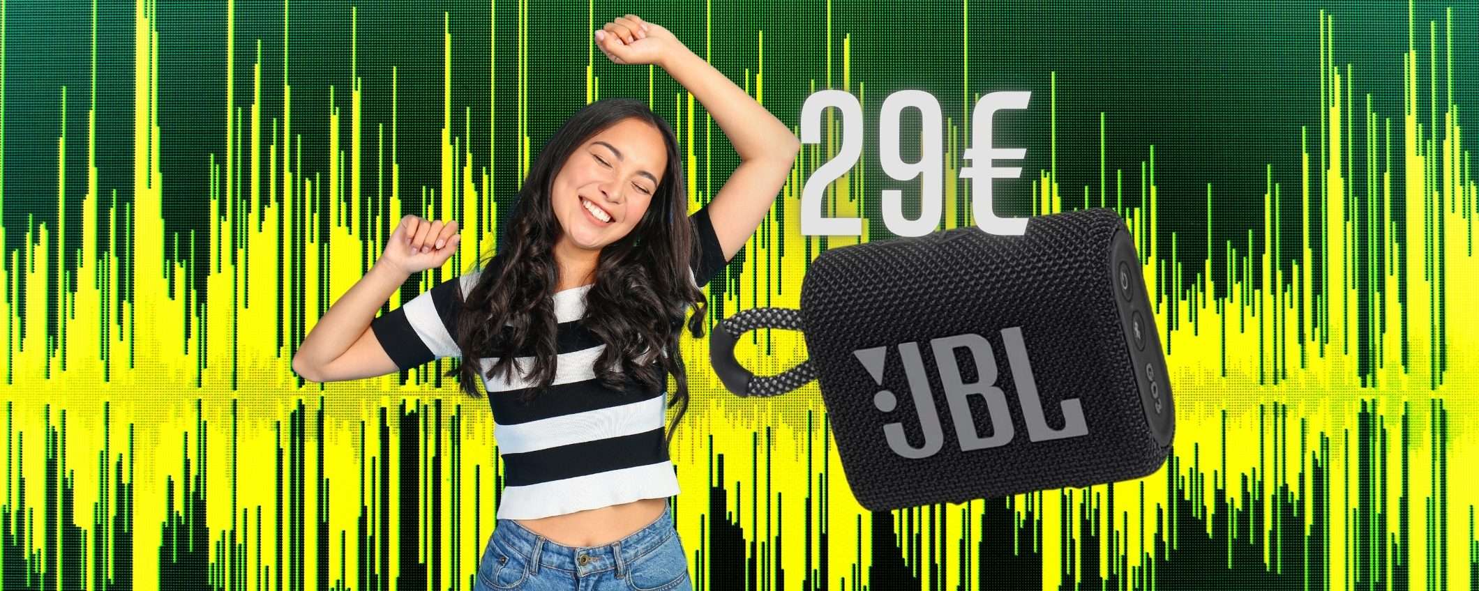 L'epico speaker Bluetooth portatile JBL GO 3 è in offerta a soli 29€ L'epico speaker Bluetooth portatile JBL GO 3 è in offerta a soli 29€