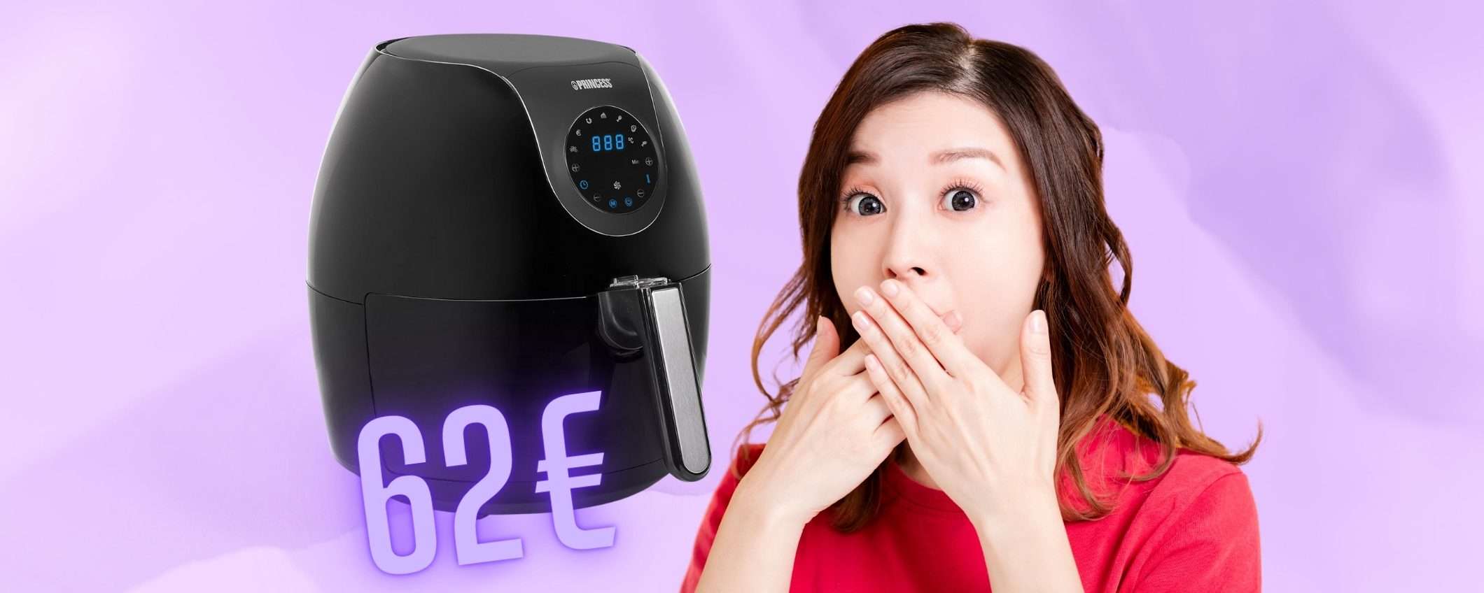 Friggitrice ad aria Princess da 5,2 litri e con 7 programmi oggi tua a 62€ Friggitrice ad aria Princess da 5,2 litri e con 7 programmi oggi tua a 62€