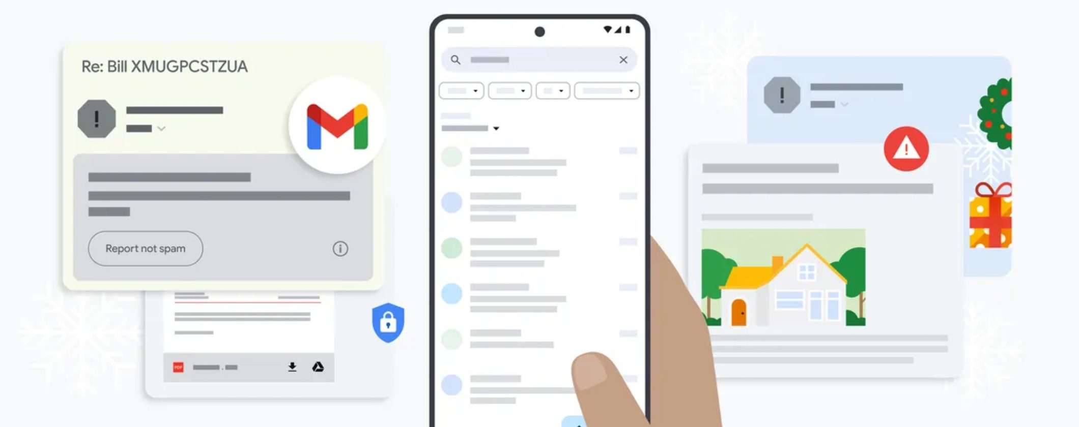 Gmail avverte: imminente ondata di truffe email durante le feste Gmail avverte: imminente ondata di truffe email durante le feste