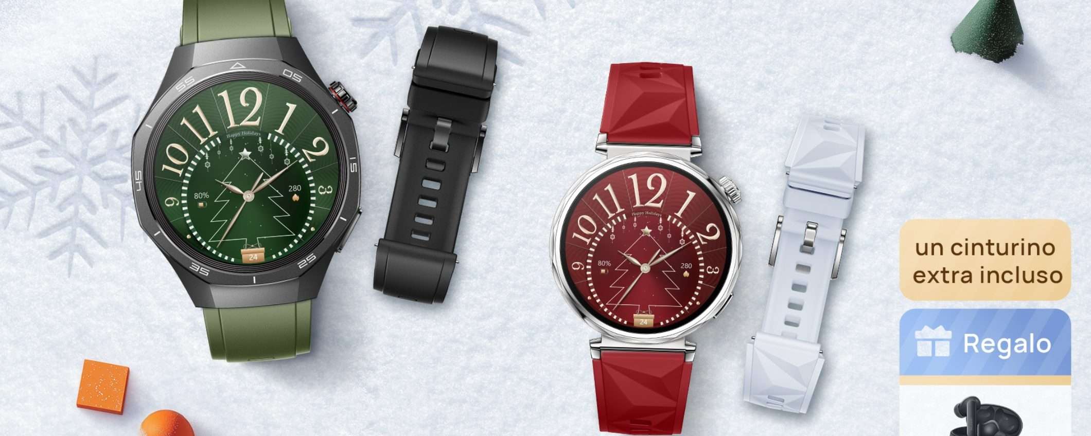 HUAWEI Watch GT5 Christmas Edition: bundle con cinturino extra e cuffie FreeBuds 5i HUAWEI Watch GT5 Christmas Edition: bundle con cinturino extra e cuffie FreeBuds 5i