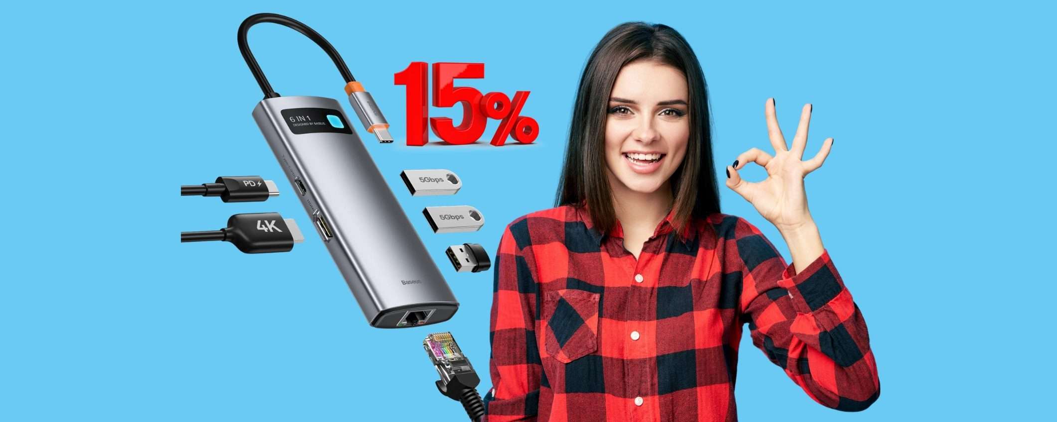 Hub USB con 6 porte in 1 a prezzo stracciato su Amazon (-15%) Hub USB con 6 porte in 1 a prezzo stracciato su Amazon (-15%)