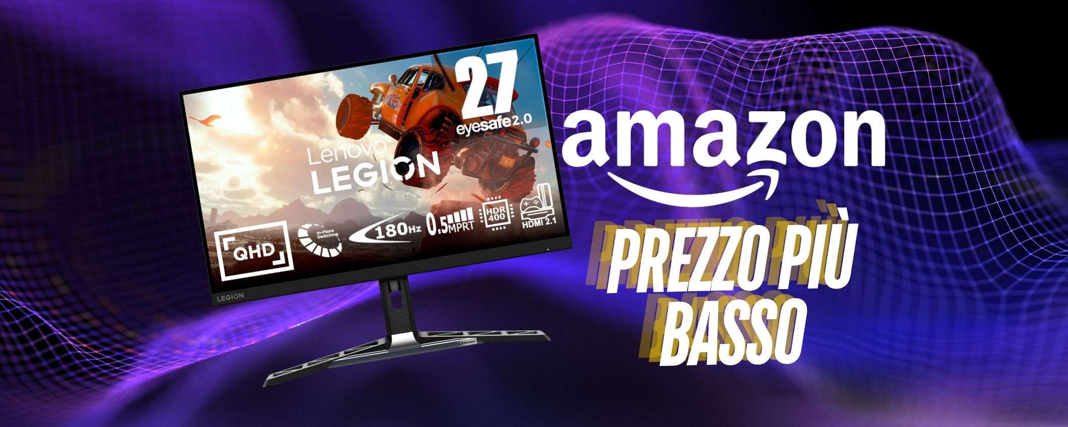 Lenovo Legion R27qe: monitor gaming QHD da 27 pollici a un prezzaccio Lenovo Legion R27qe: monitor gaming QHD da 27 pollici a un prezzaccio