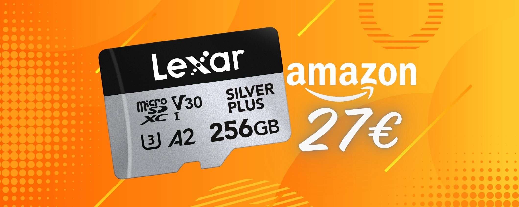 Lexar: microSD da 256GB classe 10 con velocità fino a 205 MB/s (27€) Lexar: microSD da 256GB classe 10 con velocità fino a 205 MB/s (27€)