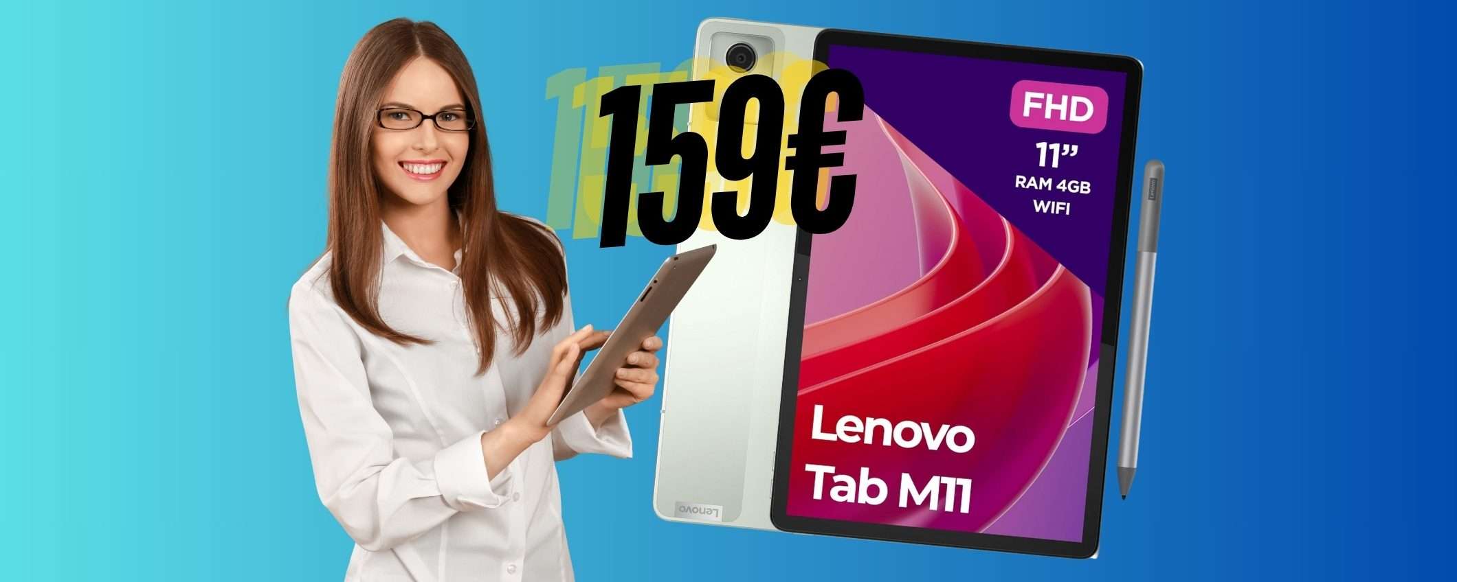 L'ottimo Lenovo Tab M11 da 128GB con penna digitale oggi è tuo a 159€ L'ottimo Lenovo Tab M11 da 128GB con penna digitale oggi è tuo a 159€