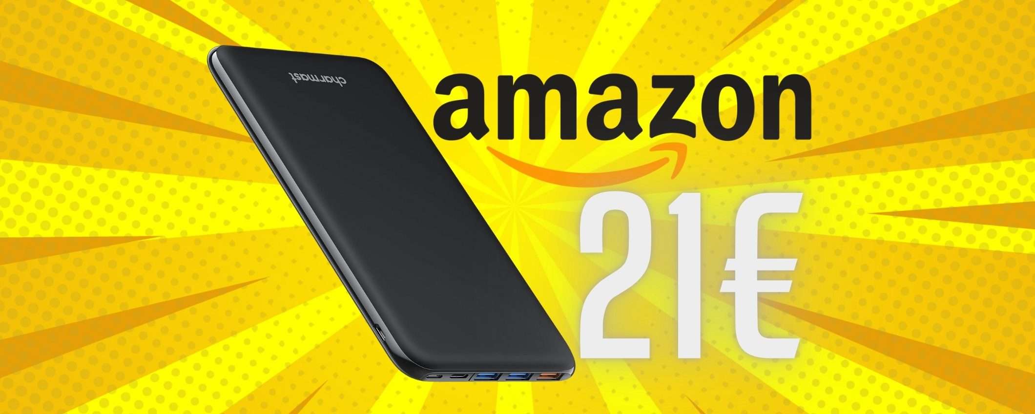 Power Bank da 26800mAh e 3 uscite velocissime per ricaricare di tutto (21€) Power Bank da 26800mAh e 3 uscite velocissime per ricaricare di tutto (21€)