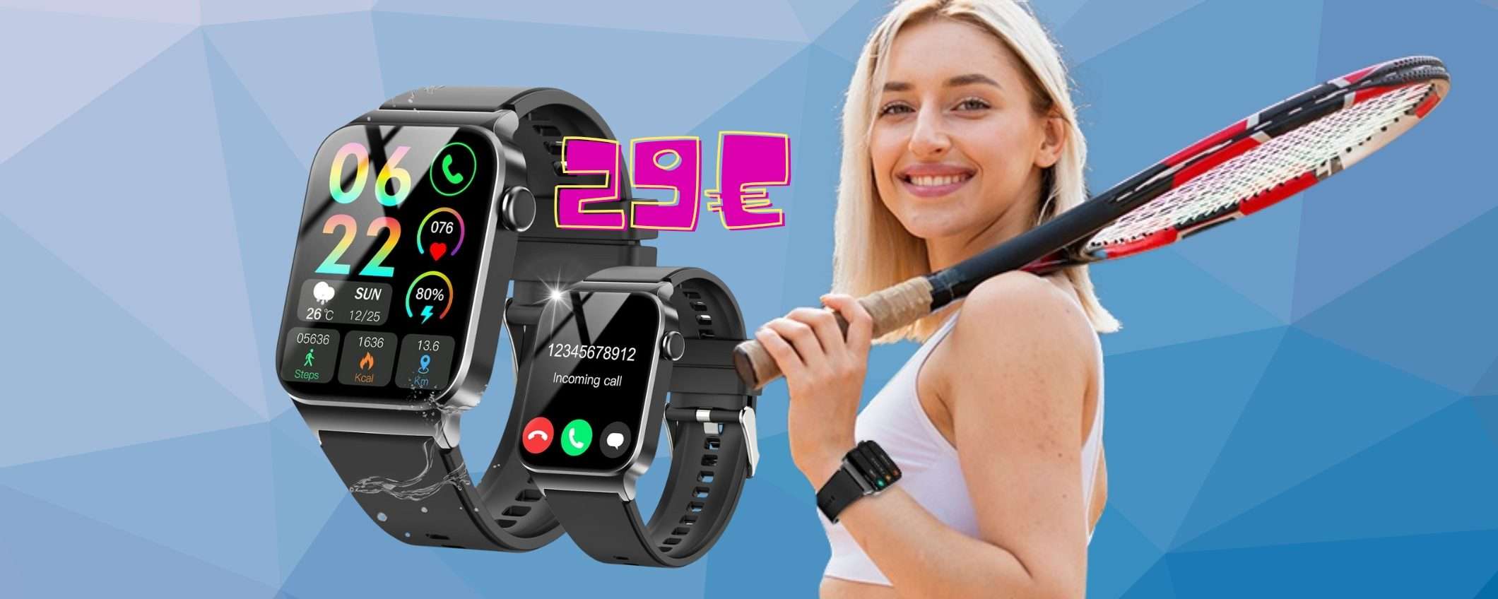 Smartwatch con 113 profili sportivi e altoparlante per le chiamate, ora 29€ Smartwatch con 113 profili sportivi e altoparlante per le chiamate, ora 29€