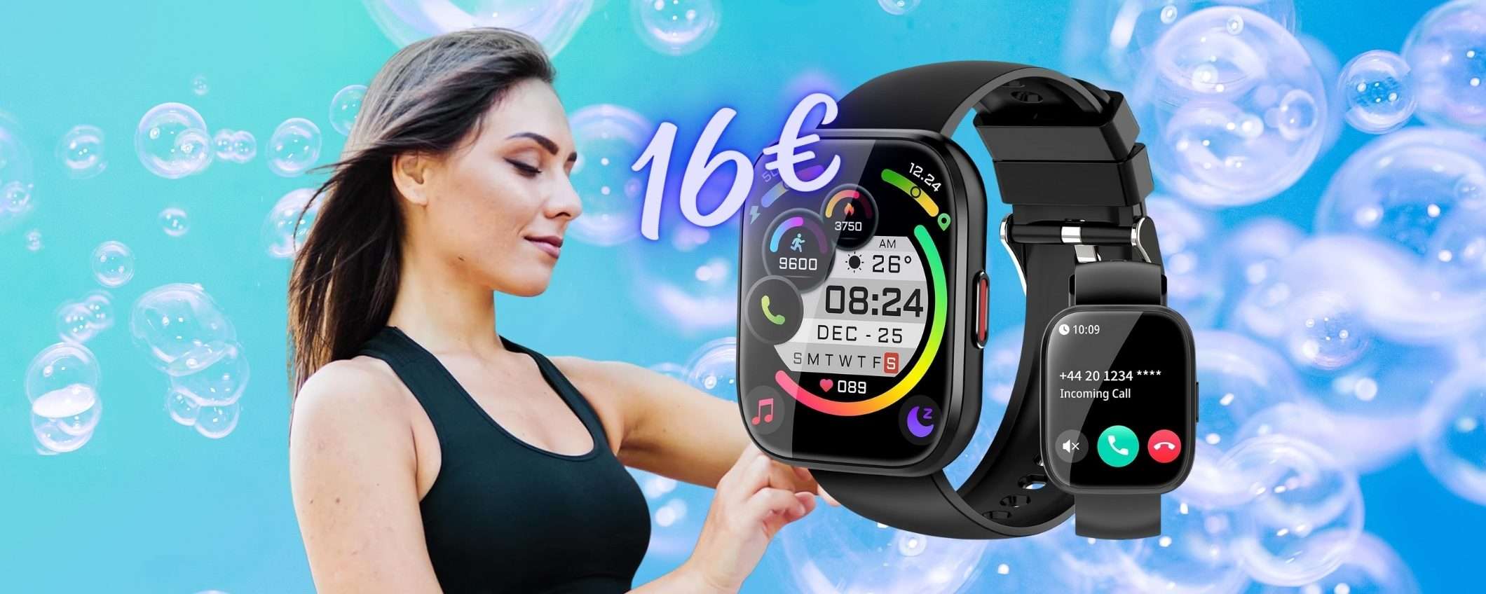 Smartwatch per chiamate dal polso con 112 modalità sportive tuo a 16€ Smartwatch per chiamate dal polso con 112 modalità sportive tuo a 16€