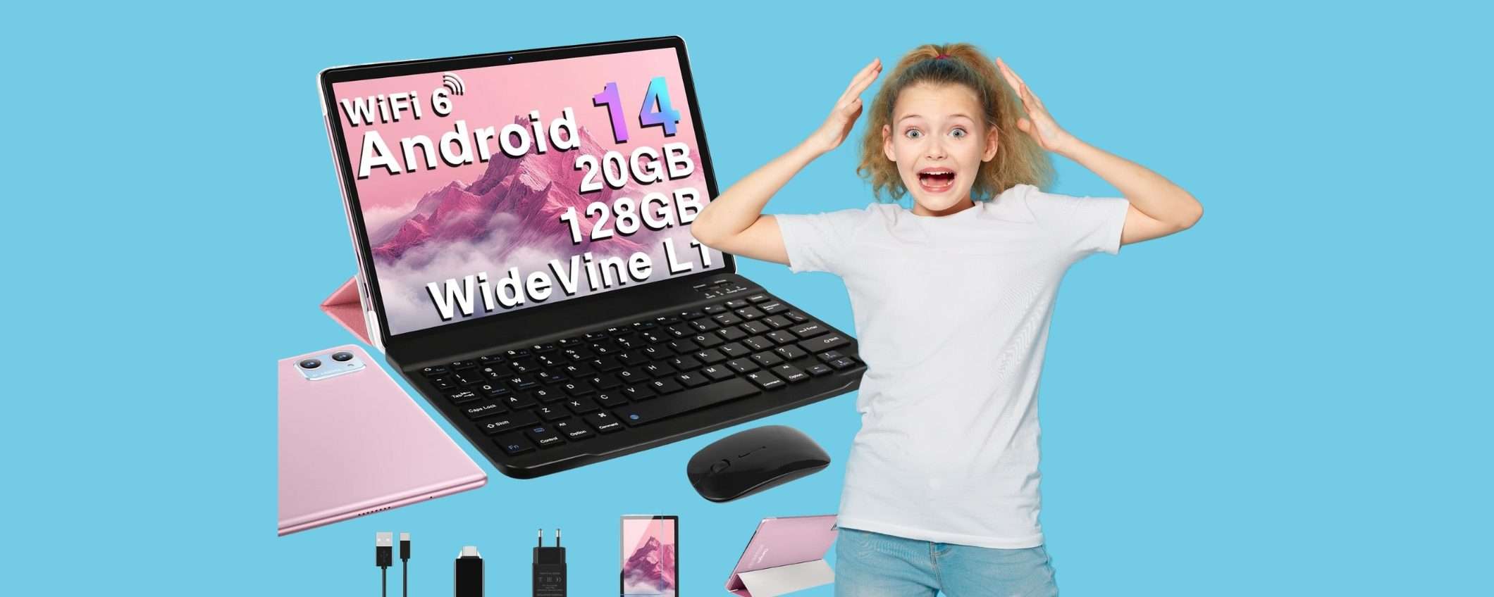 Tablet da 10 pollici con Android 14 e 128GB di memoria a soli 104€ Tablet da 10 pollici con Android 14 e 128GB di memoria a soli 104€