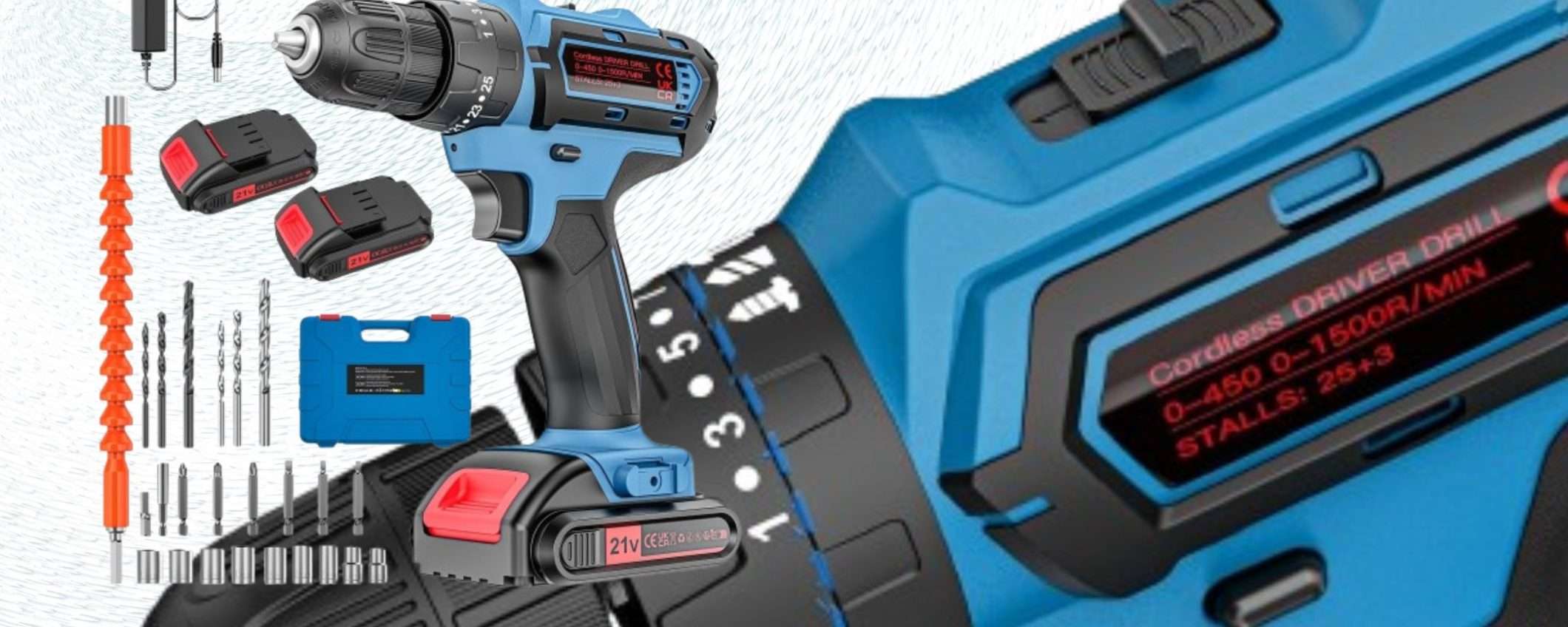 Potente trapano avvitatore, 2 batterie e accessori: promo LAMPO Amazon (39€) Potente trapano avvitatore, 2 batterie e accessori: promo LAMPO Amazon (39€)