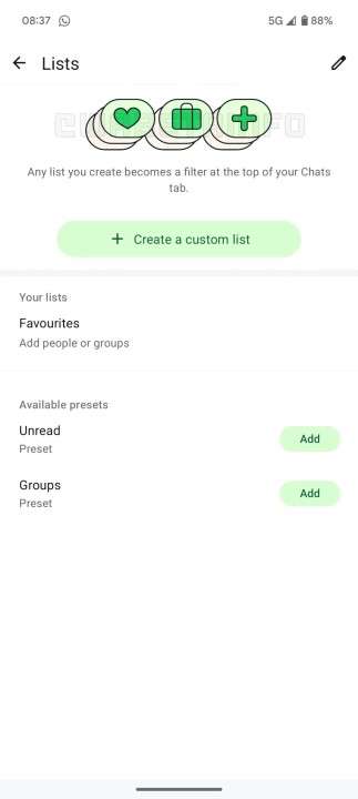WhatsApp lancia la nuova interfaccia per le liste delle chat: cosa cambia