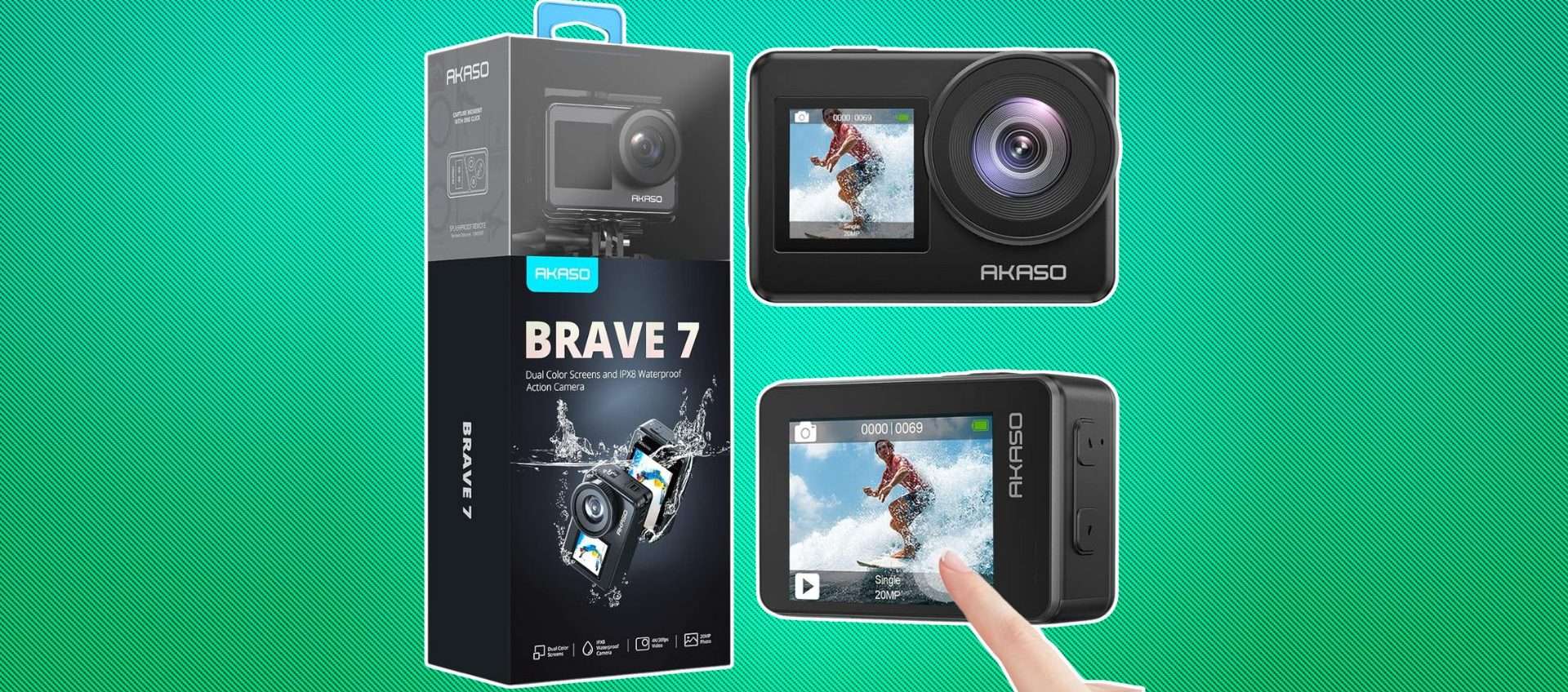 Action Cam Akaso Brave 7 in super offerta: 4K, doppio display e IPX8 a soli 142€ Action Cam Akaso Brave 7 in super offerta: 4K, doppio display e IPX8 a soli 142€