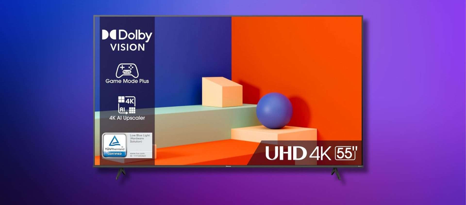 Televisore Hisense 4K UHD da 55 Televisore Hisense 4K UHD da 55