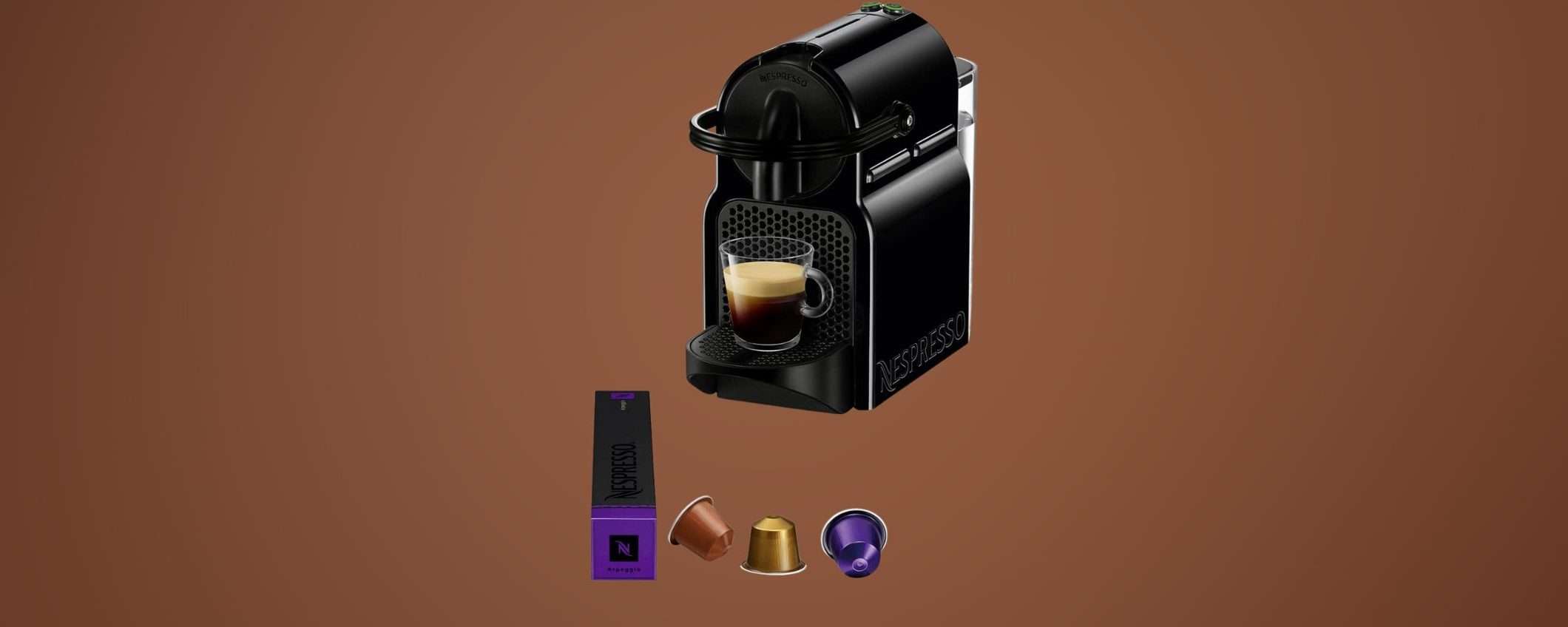 Nespresso Inissia: macchina del caffè in sconto (-18%) con 90 euro di capsule OMAGGIO Nespresso Inissia: macchina del caffè in sconto (-18%) con 90 euro di capsule OMAGGIO